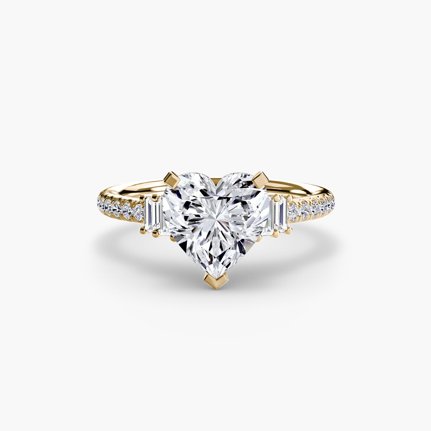 Solitaire Pavé Diamond-Band Engagement Ring 0.50ct–3.00ct with 0.23ct Side Stones for Women | Imperial Time UK Ltd