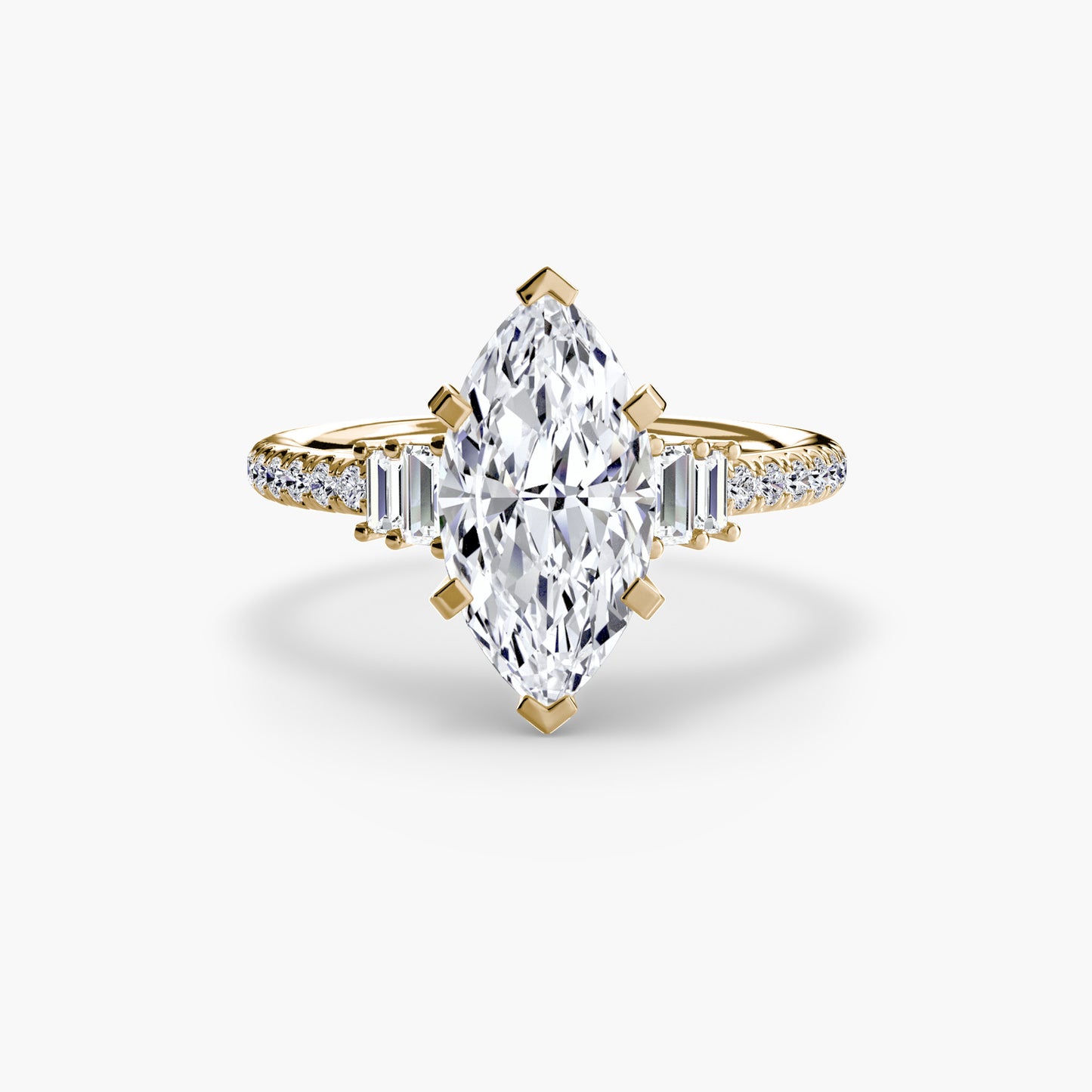Solitaire Pavé Diamond-Band Engagement Ring 0.50ct–3.00ct with 0.23ct Side Stones for Women | Imperial Time UK Ltd