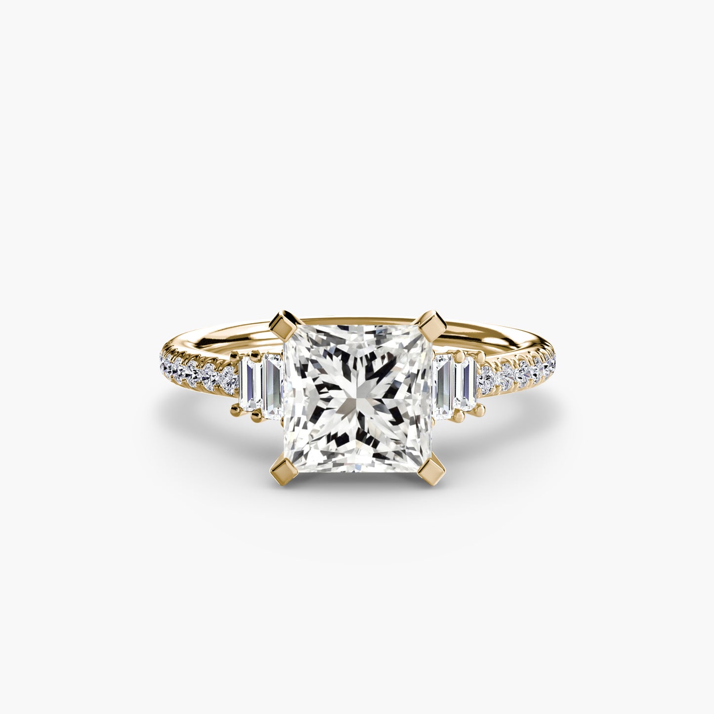 Solitaire Pavé Diamond-Band Engagement Ring 0.50ct–3.00ct with 0.23ct Side Stones for Women | Imperial Time UK Ltd