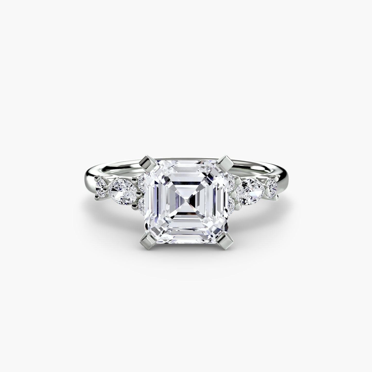 Floral Accent Solitaire Engagement Ring 0.50ct–3.00ct with 0.22ct Side Stones for Women | Imperial Time UK Ltd