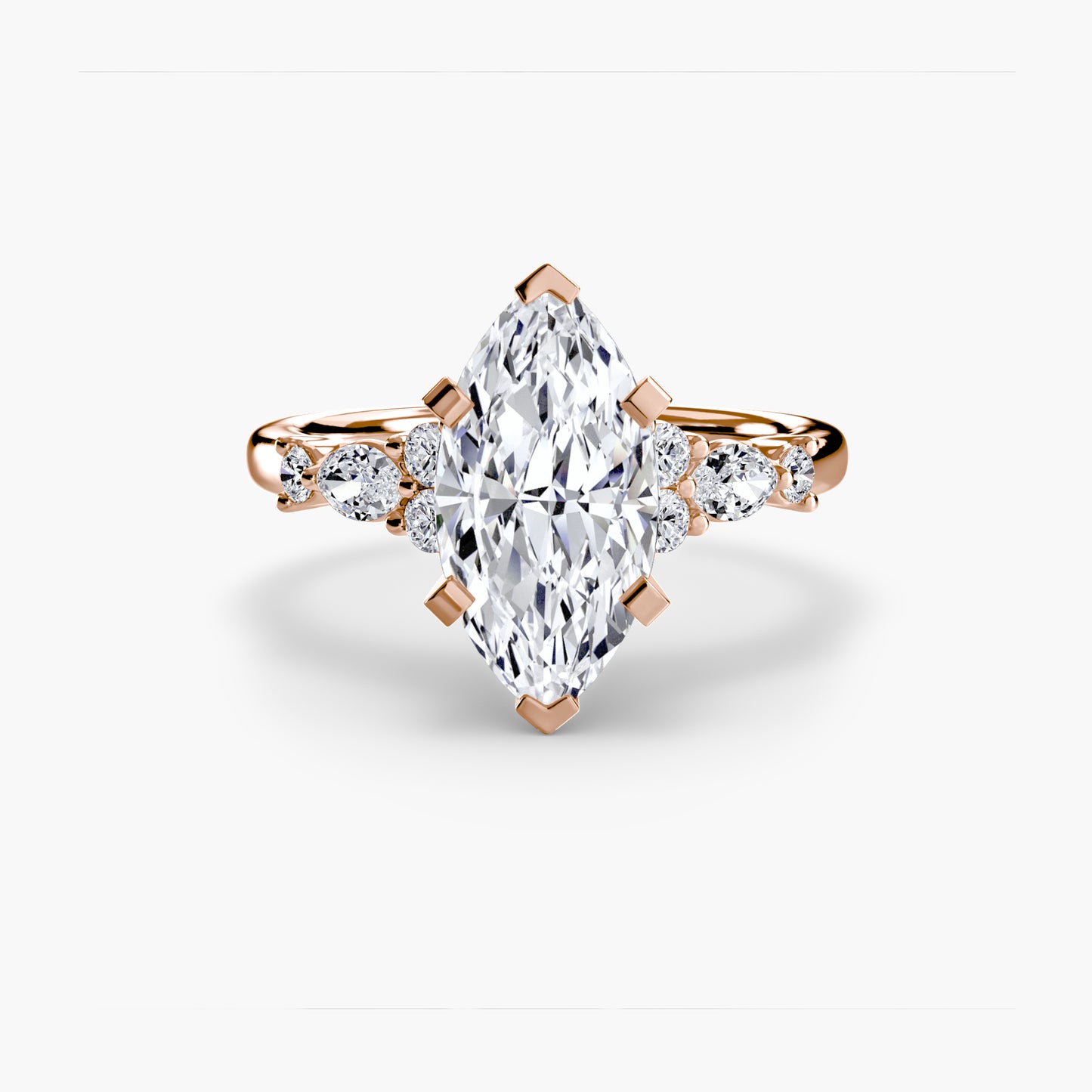 Floral Accent Solitaire Engagement Ring 0.50ct–3.00ct with 0.22ct Side Stones for Women | Imperial Time UK Ltd