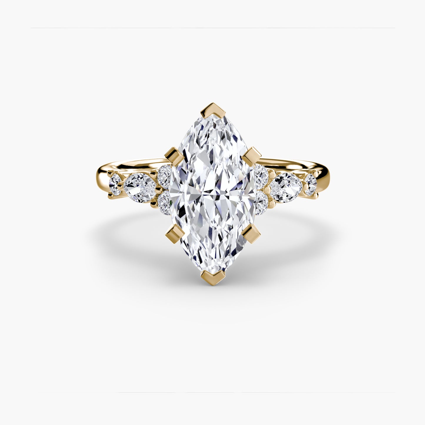 Floral Accent Solitaire Engagement Ring 0.50ct–3.00ct with 0.22ct Side Stones for Women | Imperial Time UK Ltd