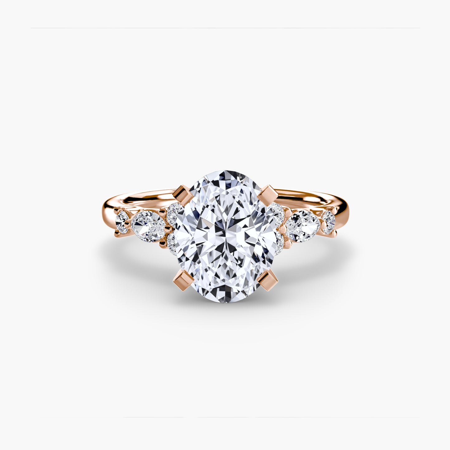 Floral Accent Solitaire Engagement Ring 0.50ct–3.00ct with 0.22ct Side Stones for Women | Imperial Time UK Ltd