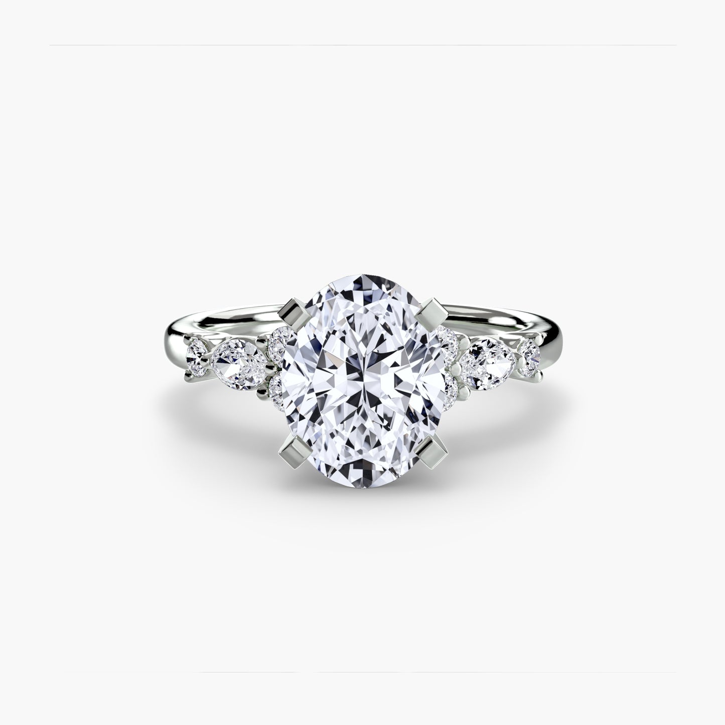 Floral Accent Solitaire Engagement Ring 0.50ct–3.00ct with 0.22ct Side Stones for Women | Imperial Time UK Ltd