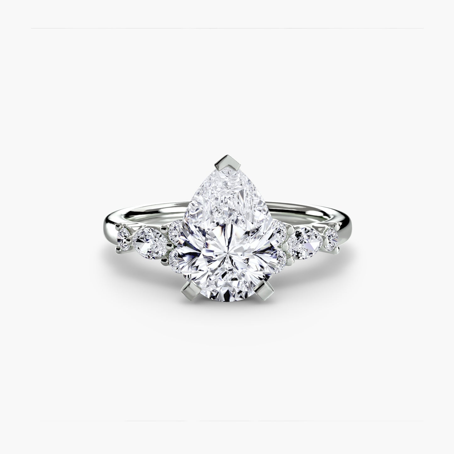 Floral Accent Solitaire Engagement Ring 0.50ct–3.00ct with 0.22ct Side Stones for Women | Imperial Time UK Ltd