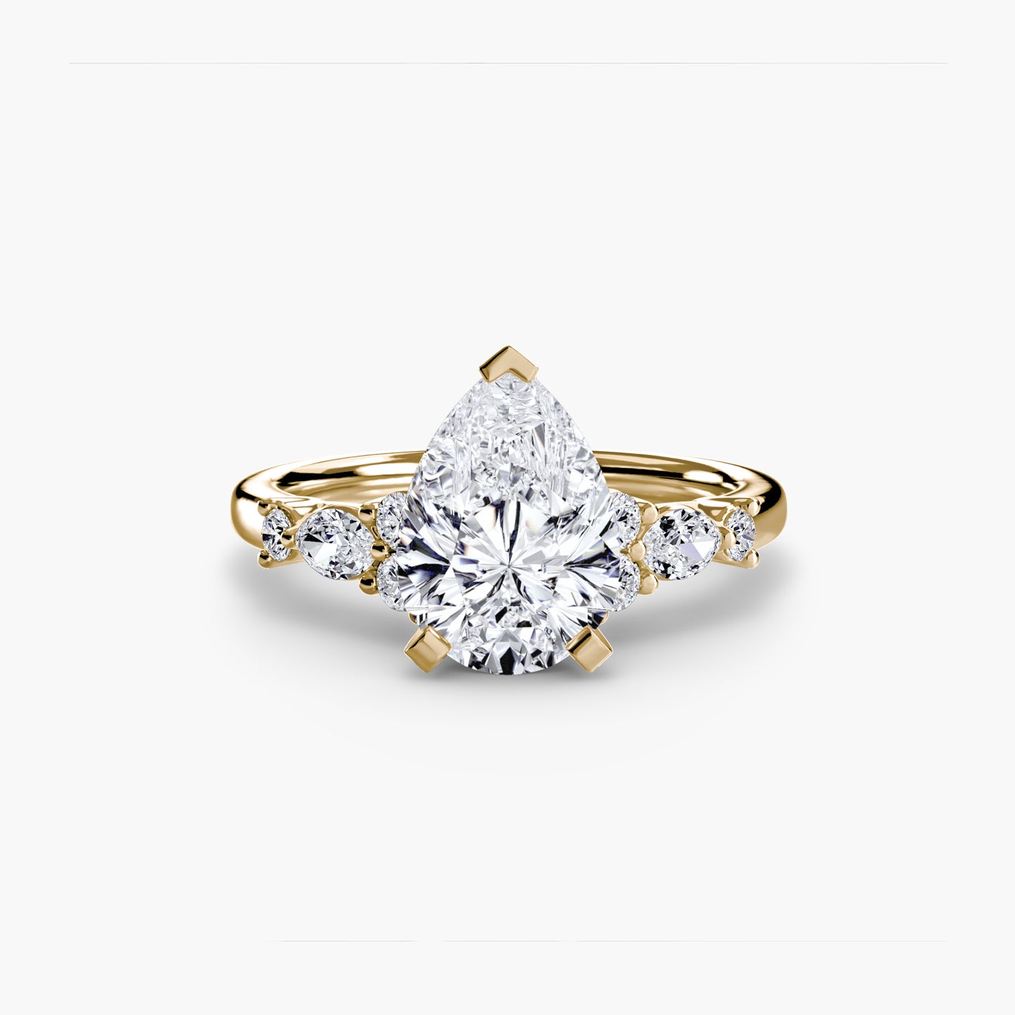 Floral Accent Solitaire Engagement Ring 0.50ct–3.00ct with 0.22ct Side Stones for Women | Imperial Time UK Ltd