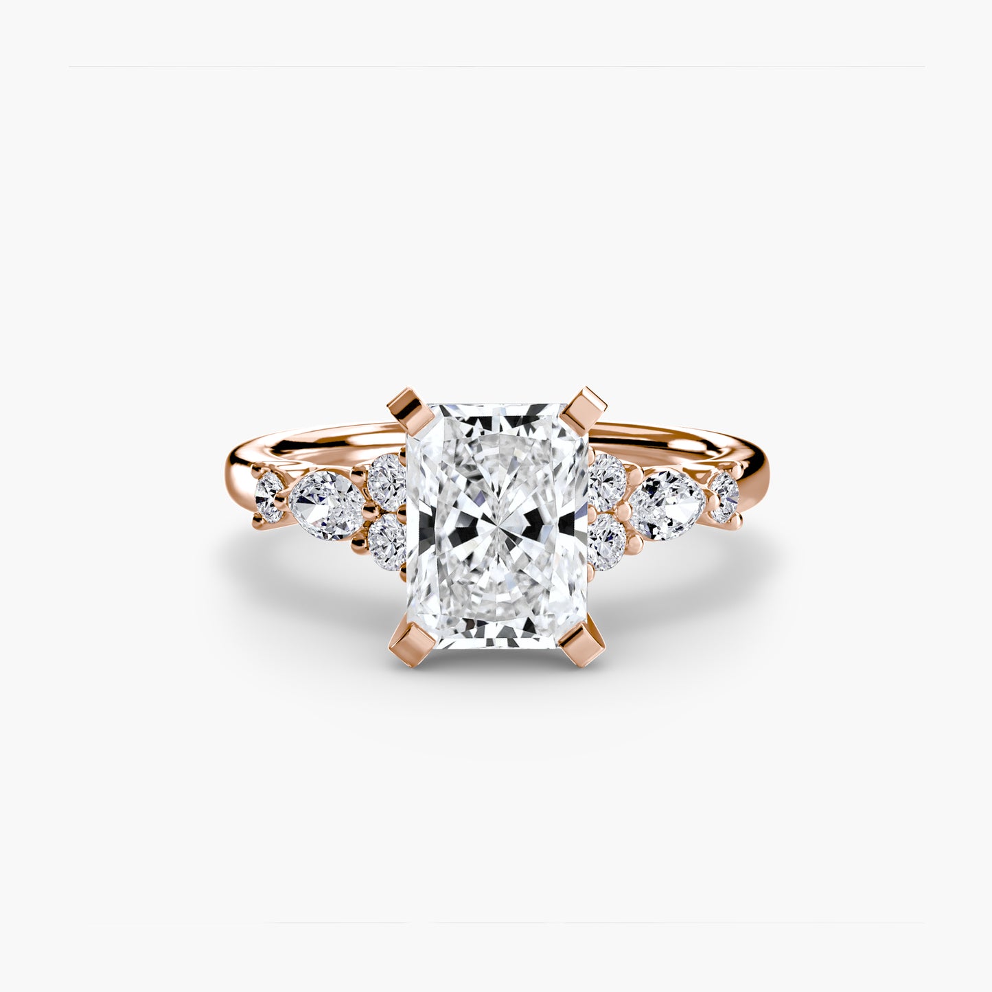 Floral Accent Solitaire Engagement Ring 0.50ct–3.00ct with 0.22ct Side Stones for Women | Imperial Time UK Ltd