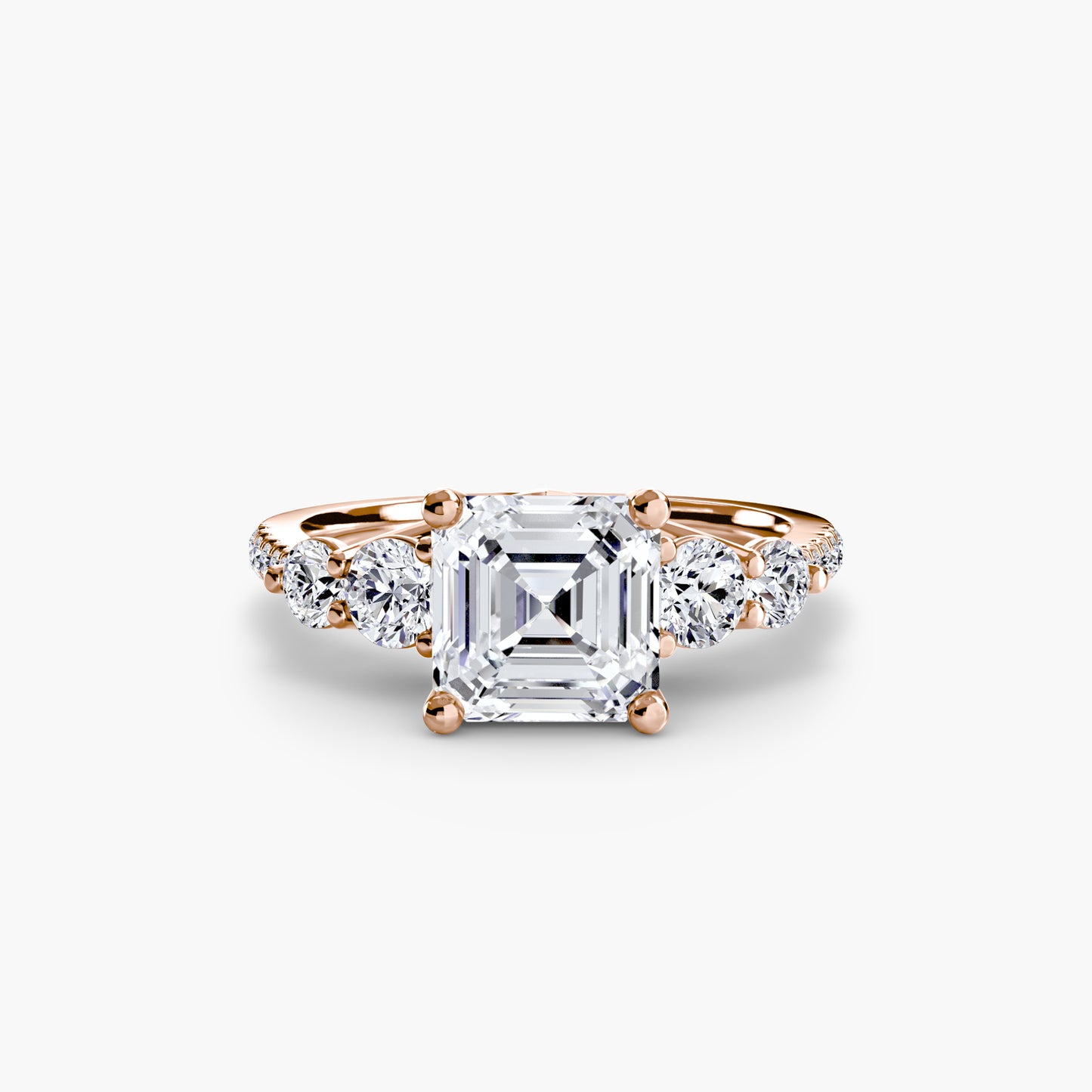 Five-Stone Pavé Engagement Ring 0.50ct–3.00ct with 0.49ct Side Stones in an Elegant Classic Style | Imperial Time UK Ltd