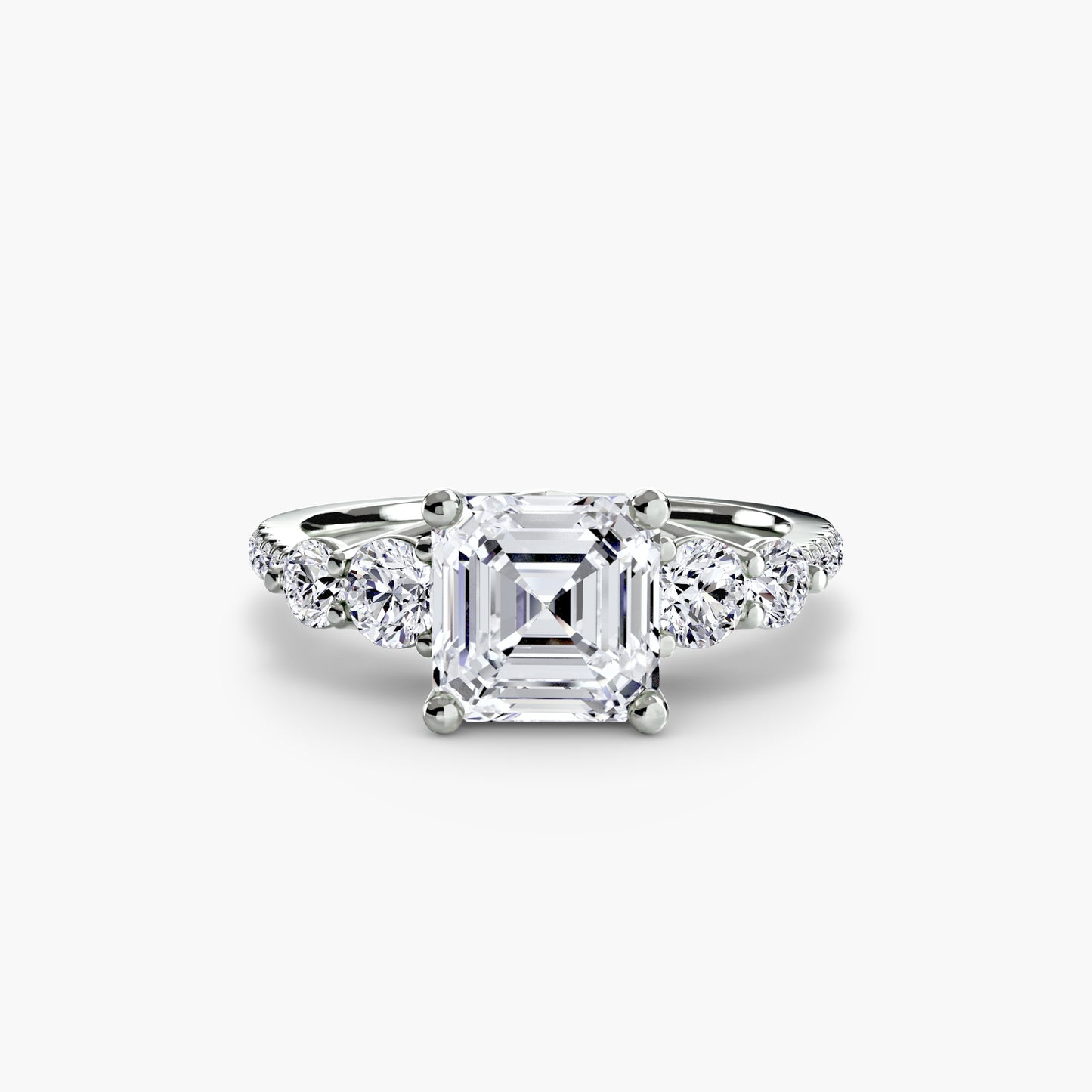 Five-Stone Pavé Engagement Ring 0.50ct–3.00ct with 0.49ct Side Stones in an Elegant Classic Style | Imperial Time UK Ltd
