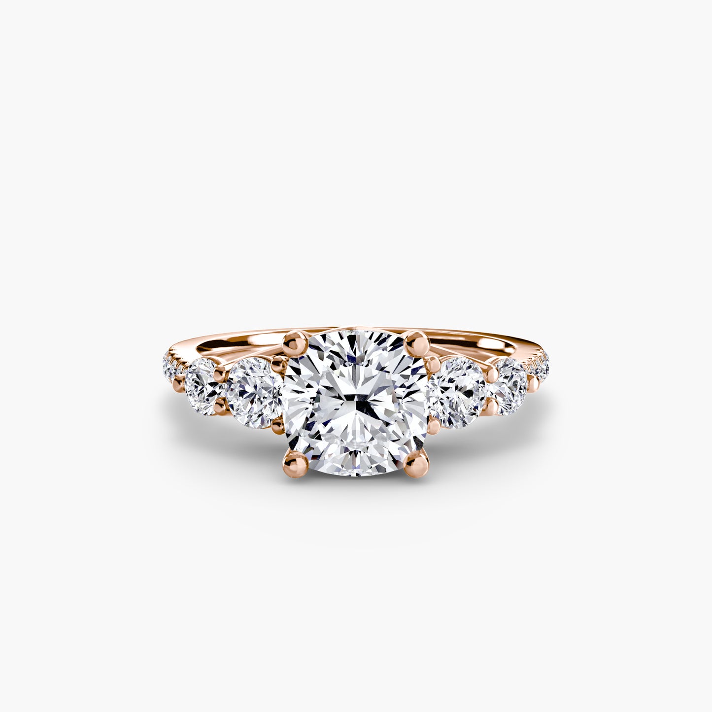 Five-Stone Pavé Engagement Ring 0.50ct–3.00ct with 0.49ct Side Stones in an Elegant Classic Style | Imperial Time UK Ltd