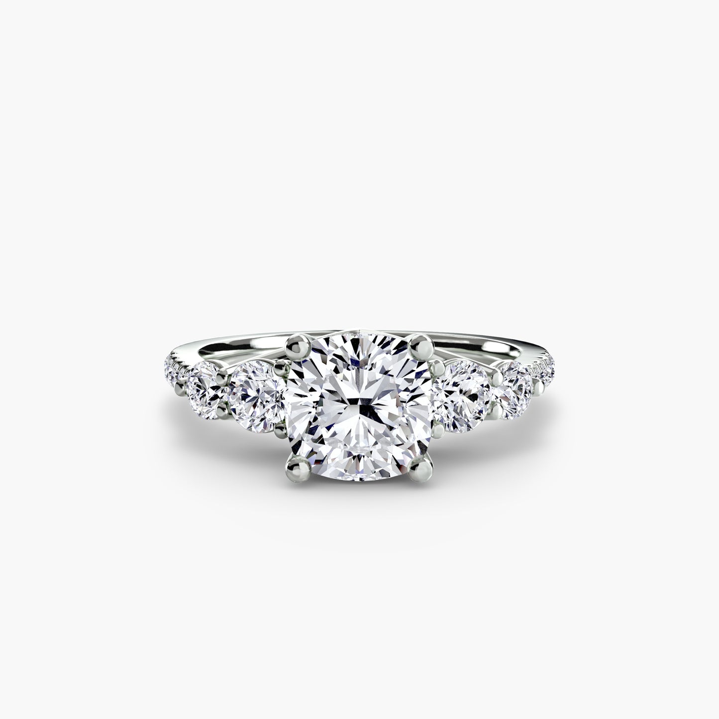 Five-Stone Pavé Engagement Ring 0.50ct–3.00ct with 0.49ct Side Stones in an Elegant Classic Style | Imperial Time UK Ltd