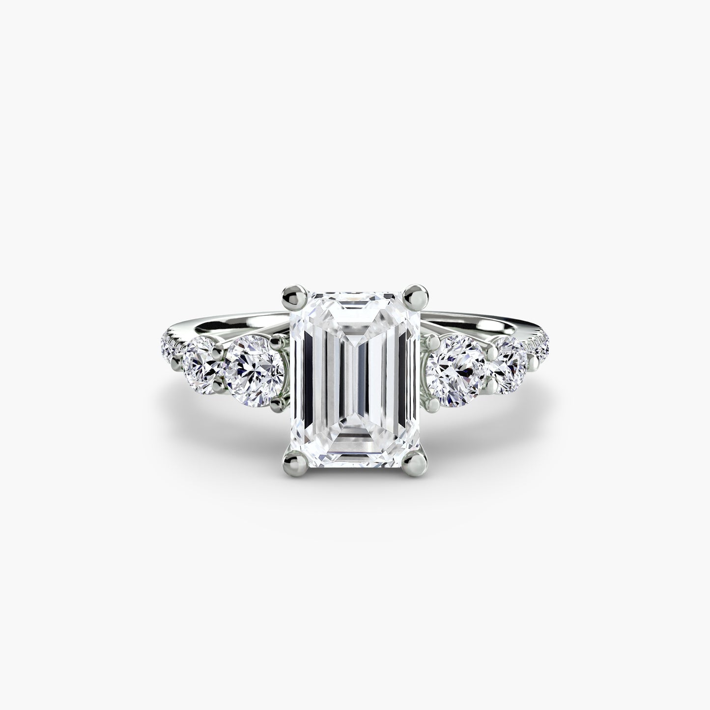 Five-Stone Pavé Engagement Ring 0.50ct–3.00ct with 0.49ct Side Stones in an Elegant Classic Style | Imperial Time UK Ltd