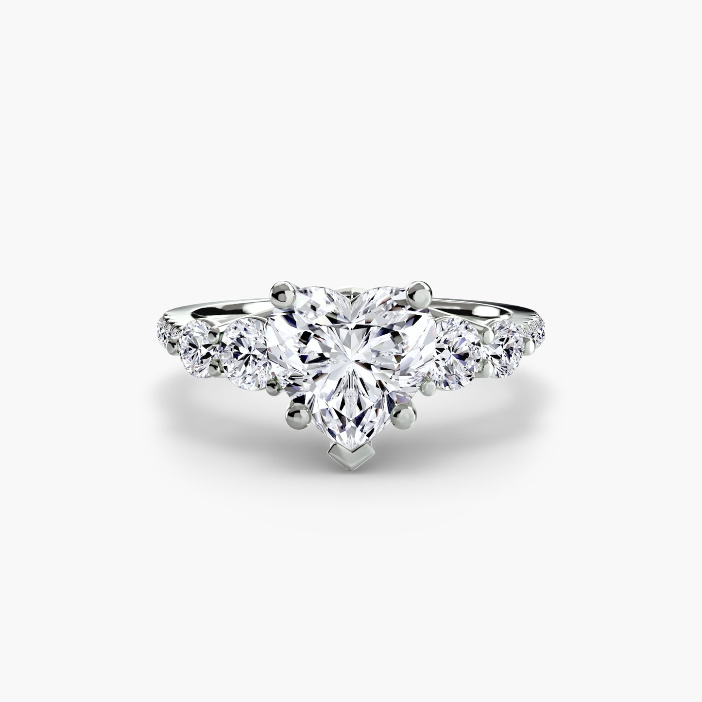 Five-Stone Pavé Engagement Ring 0.50ct–3.00ct with 0.49ct Side Stones in an Elegant Classic Style | Imperial Time UK Ltd