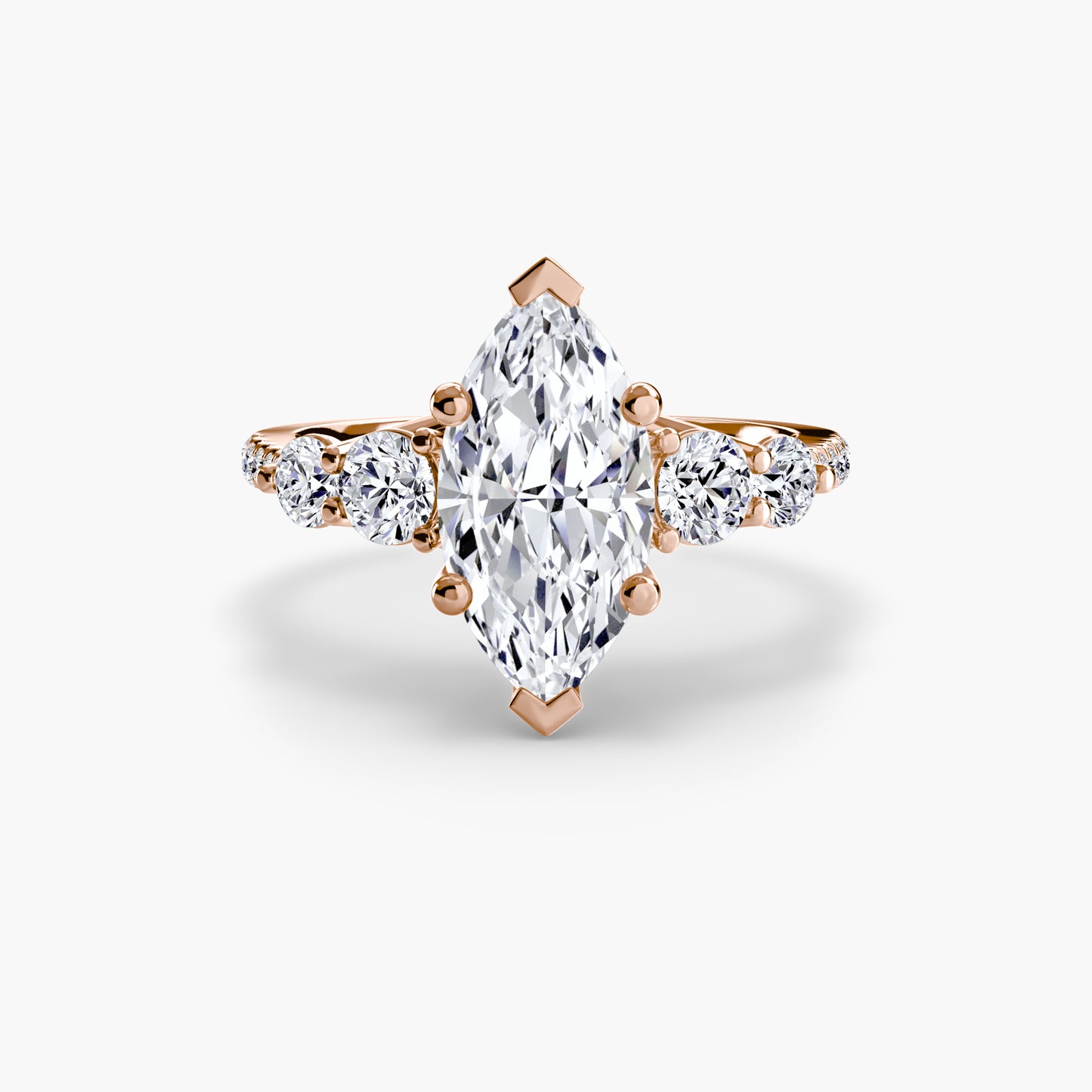 Five-Stone Pavé Engagement Ring 0.50ct–3.00ct with 0.49ct Side Stones in an Elegant Classic Style | Imperial Time UK Ltd