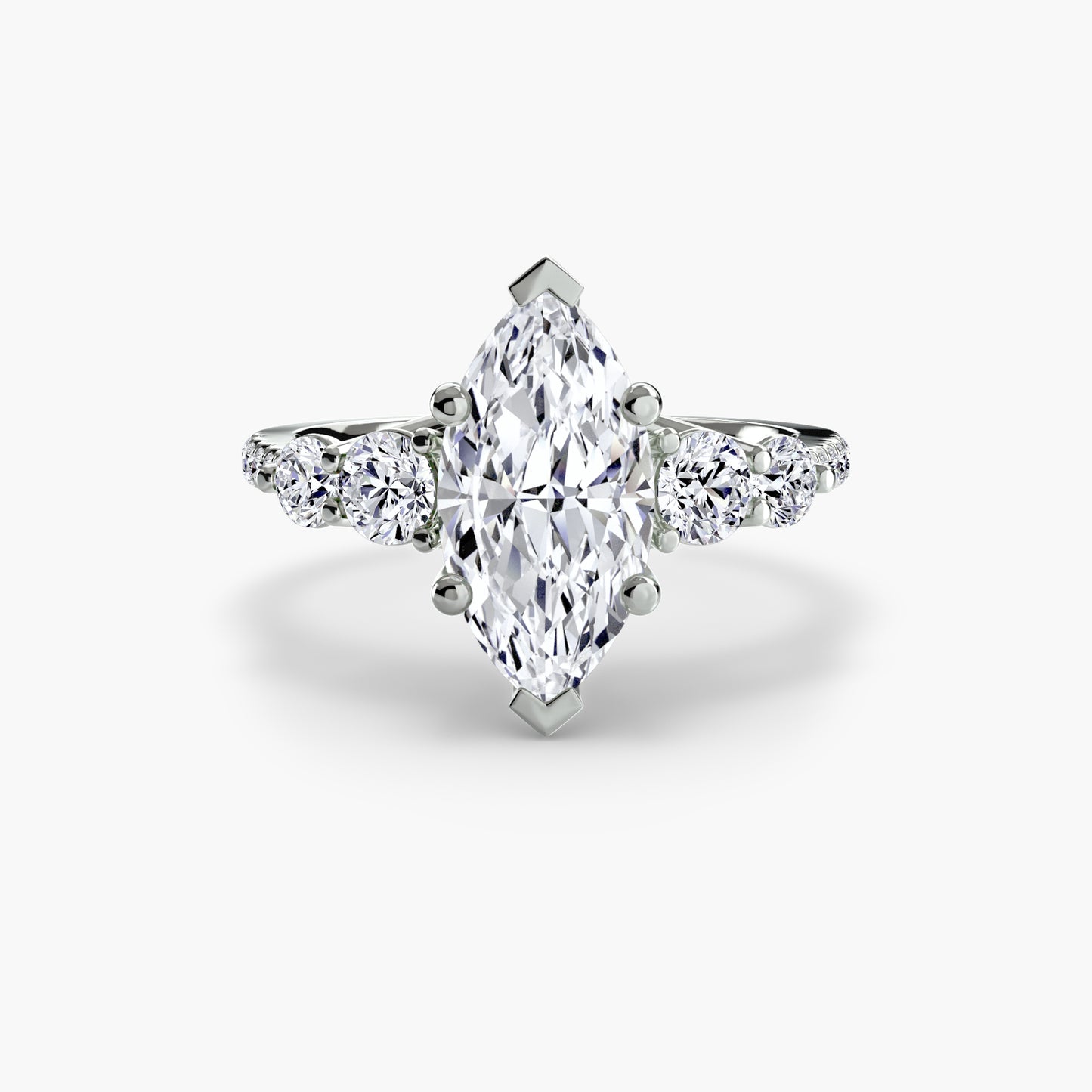 Five-Stone Pavé Engagement Ring 0.50ct–3.00ct with 0.49ct Side Stones in an Elegant Classic Style | Imperial Time UK Ltd