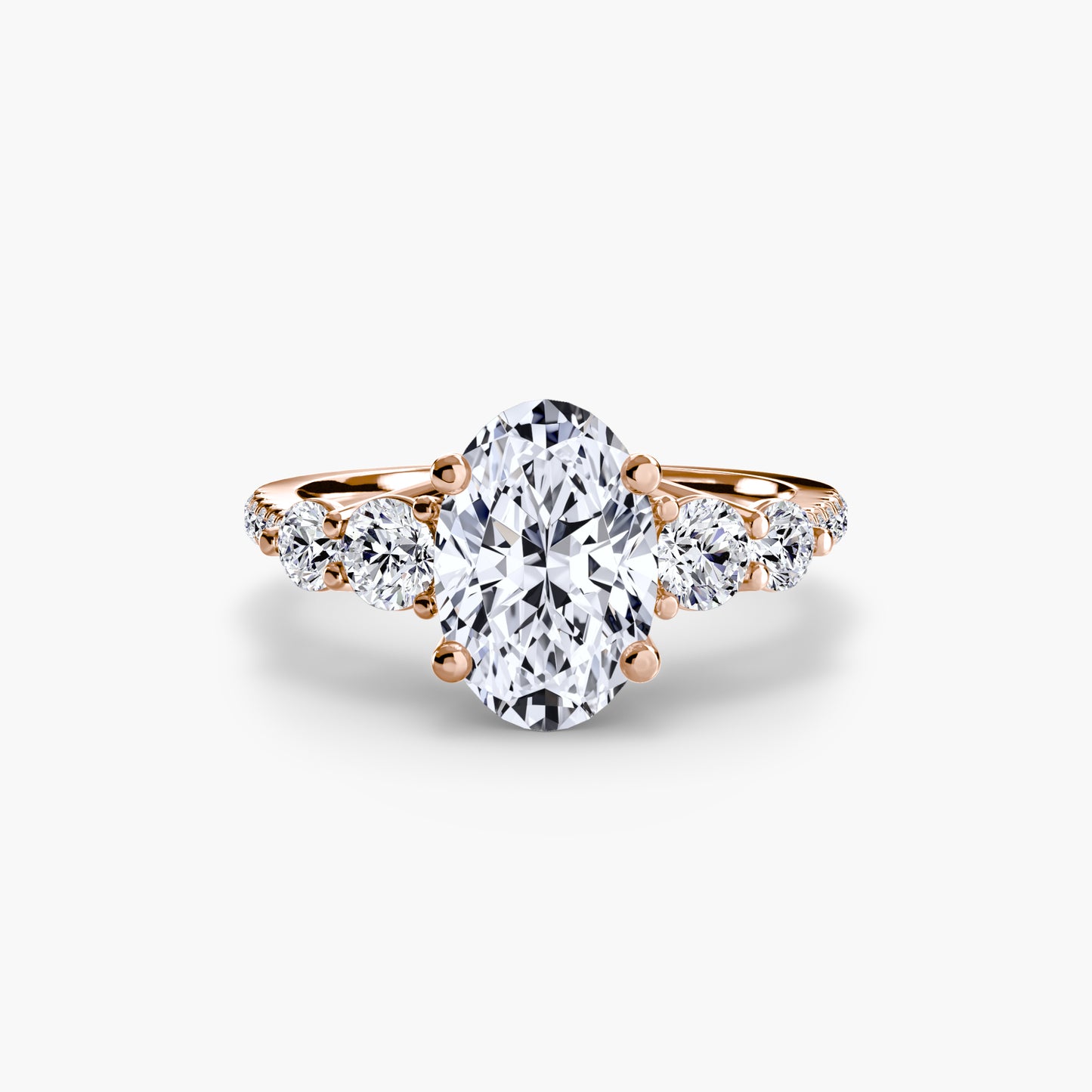 Five-Stone Pavé Engagement Ring 0.50ct–3.00ct with 0.49ct Side Stones in an Elegant Classic Style | Imperial Time UK Ltd