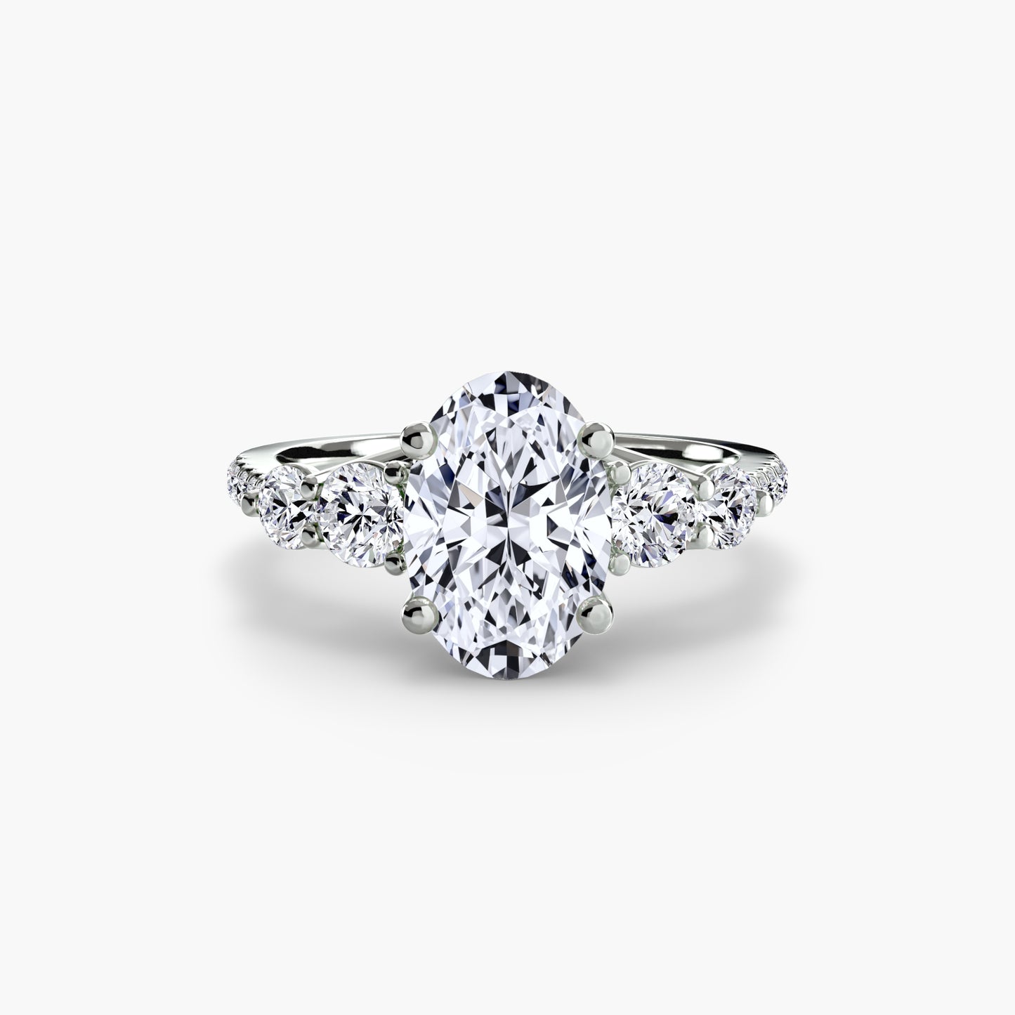 Five-Stone Pavé Engagement Ring 0.50ct–3.00ct with 0.49ct Side Stones in an Elegant Classic Style | Imperial Time UK Ltd