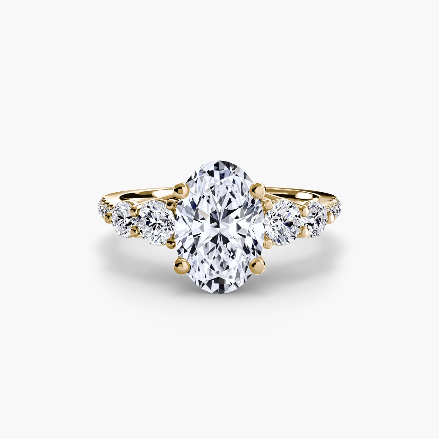 Five-Stone Pavé Engagement Ring 0.50ct–3.00ct with 0.49ct Side Stones in an Elegant Classic Style | Imperial Time UK Ltd