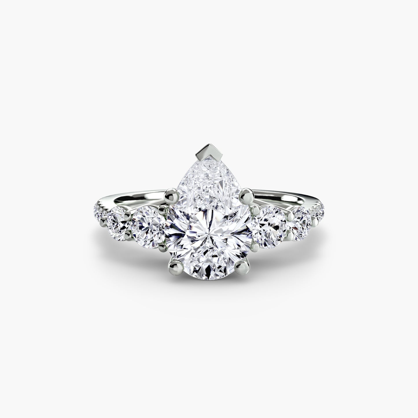 Five-Stone Pavé Engagement Ring 0.50ct–3.00ct with 0.49ct Side Stones in an Elegant Classic Style | Imperial Time UK Ltd