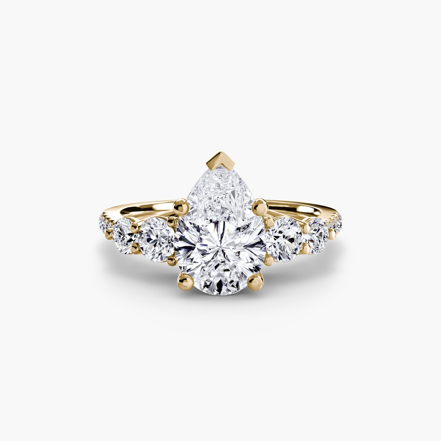 Five-Stone Pavé Engagement Ring 0.50ct–3.00ct with 0.49ct Side Stones in an Elegant Classic Style | Imperial Time UK Ltd