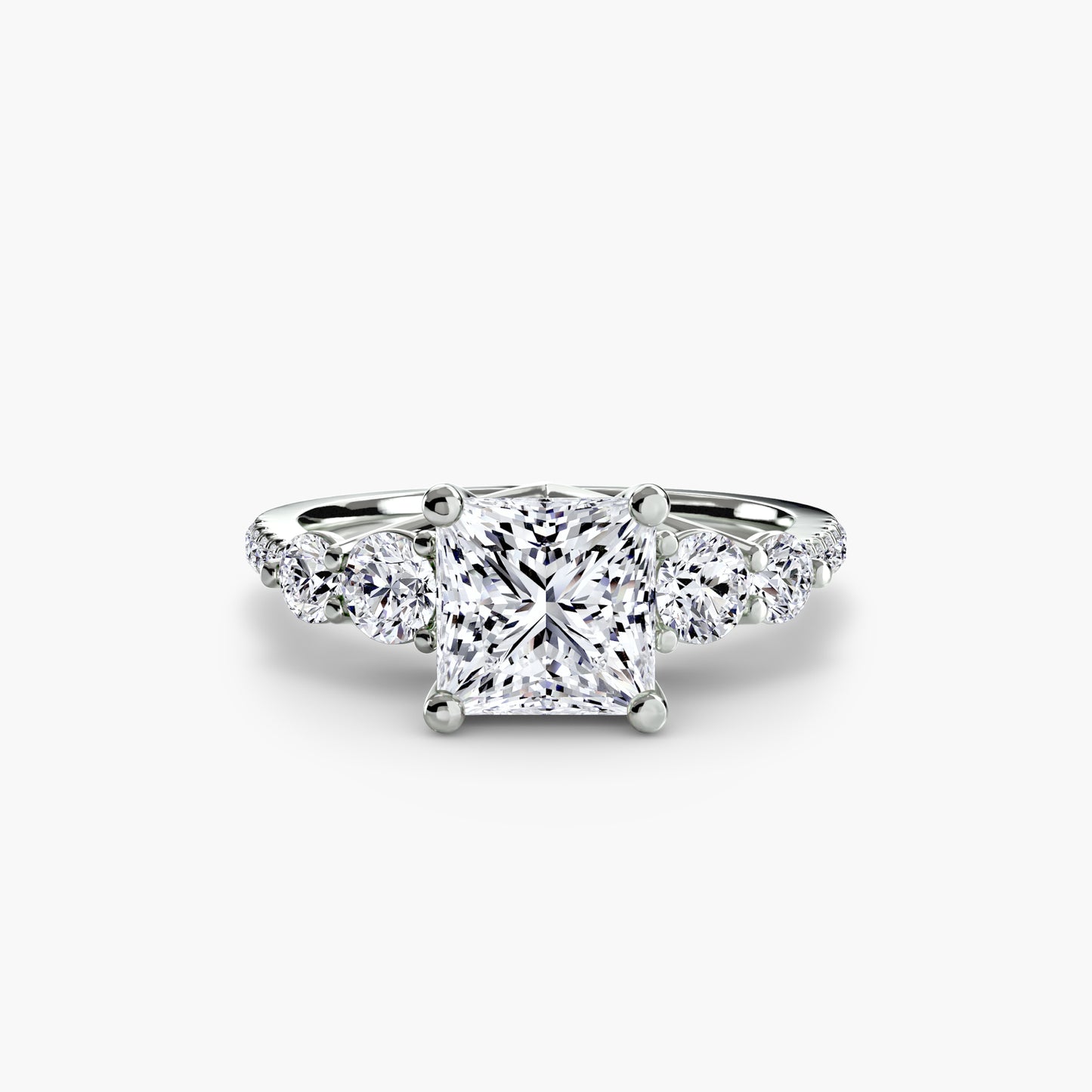 Five-Stone Pavé Engagement Ring 0.50ct–3.00ct with 0.49ct Side Stones in an Elegant Classic Style | Imperial Time UK Ltd