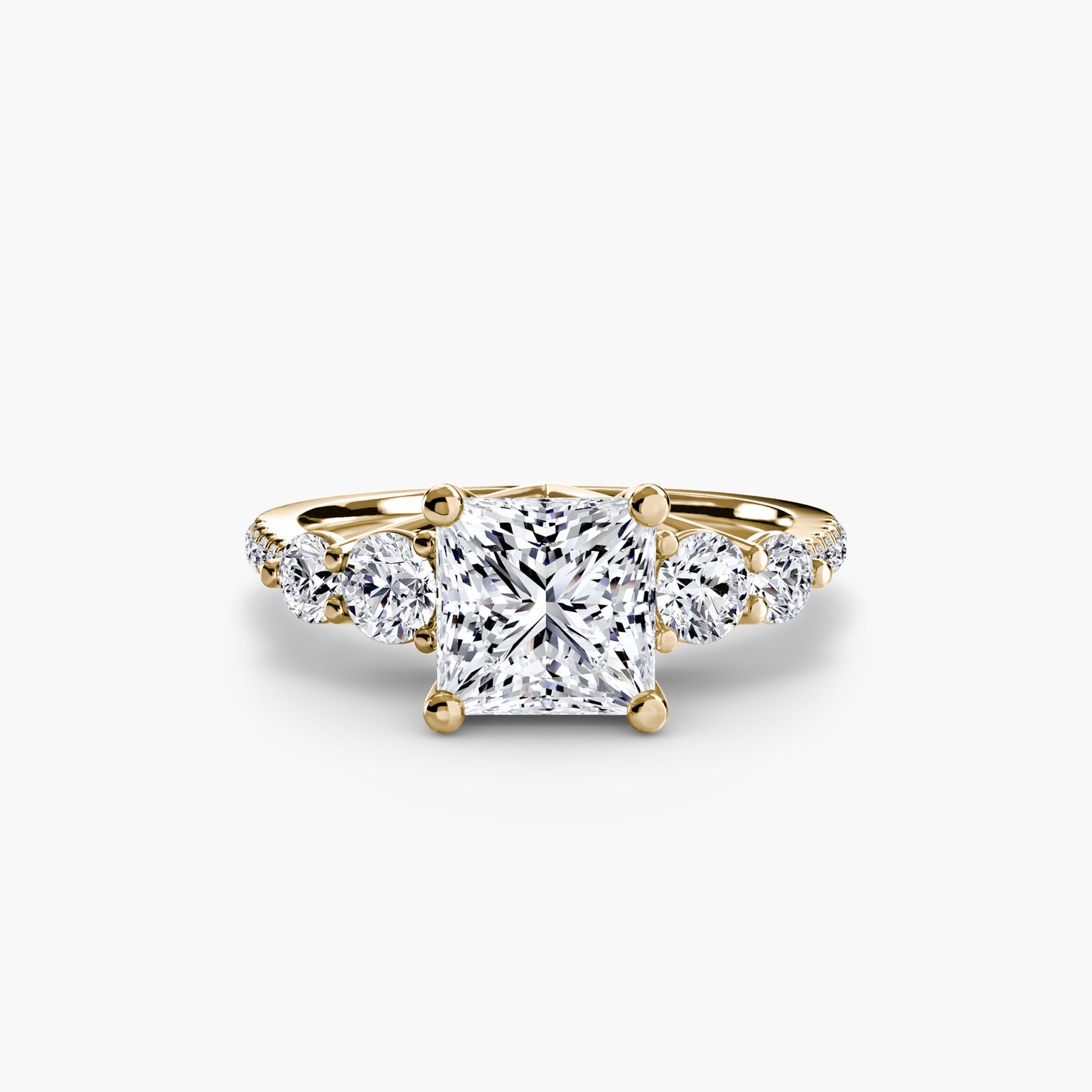 Five-Stone Pavé Engagement Ring 0.50ct–3.00ct with 0.49ct Side Stones in an Elegant Classic Style | Imperial Time UK Ltd