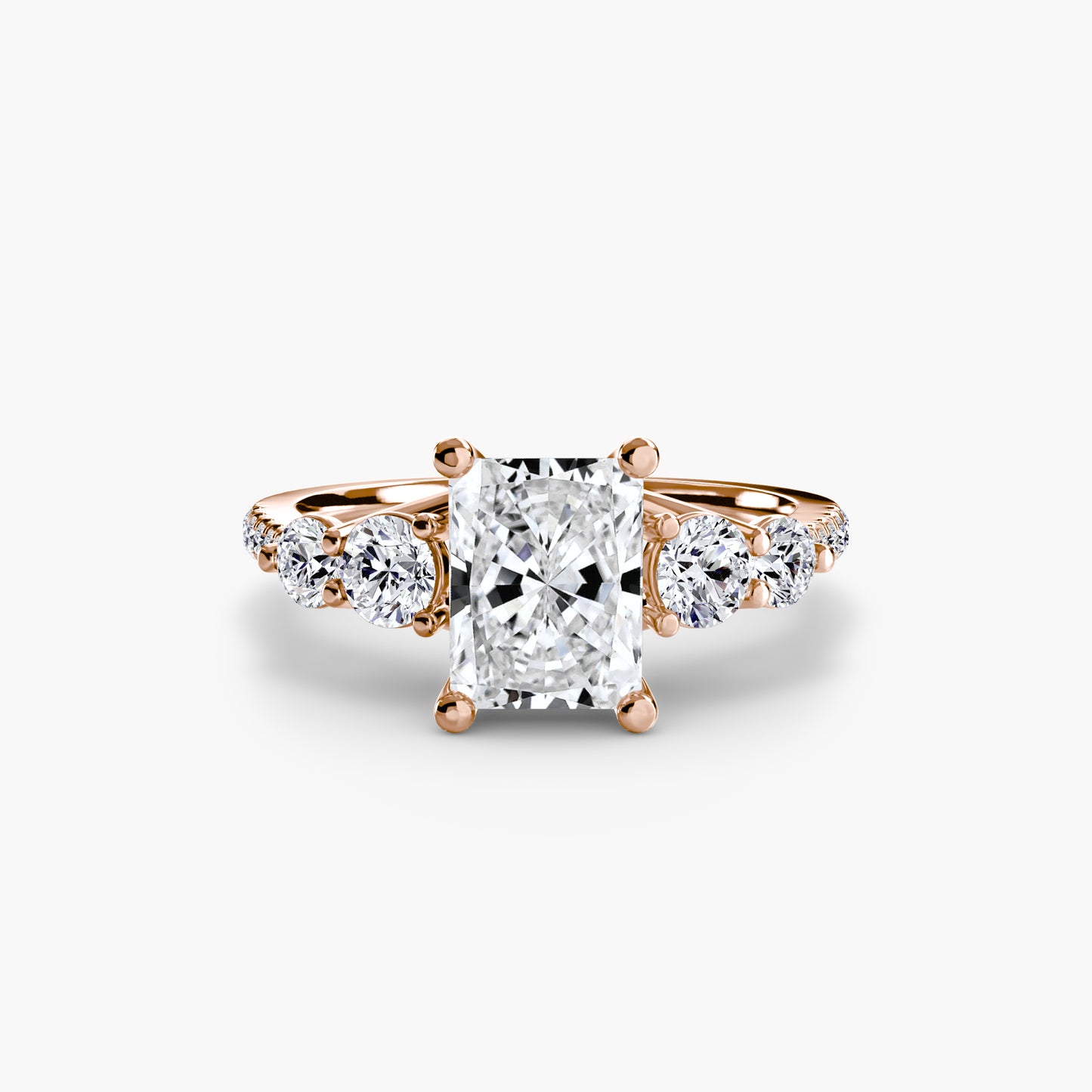 Five-Stone Pavé Engagement Ring 0.50ct–3.00ct with 0.49ct Side Stones in an Elegant Classic Style | Imperial Time UK Ltd