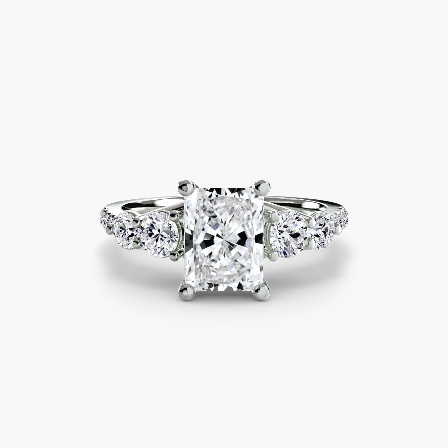 Five-Stone Pavé Engagement Ring 0.50ct–3.00ct with 0.49ct Side Stones in an Elegant Classic Style | Imperial Time UK Ltd