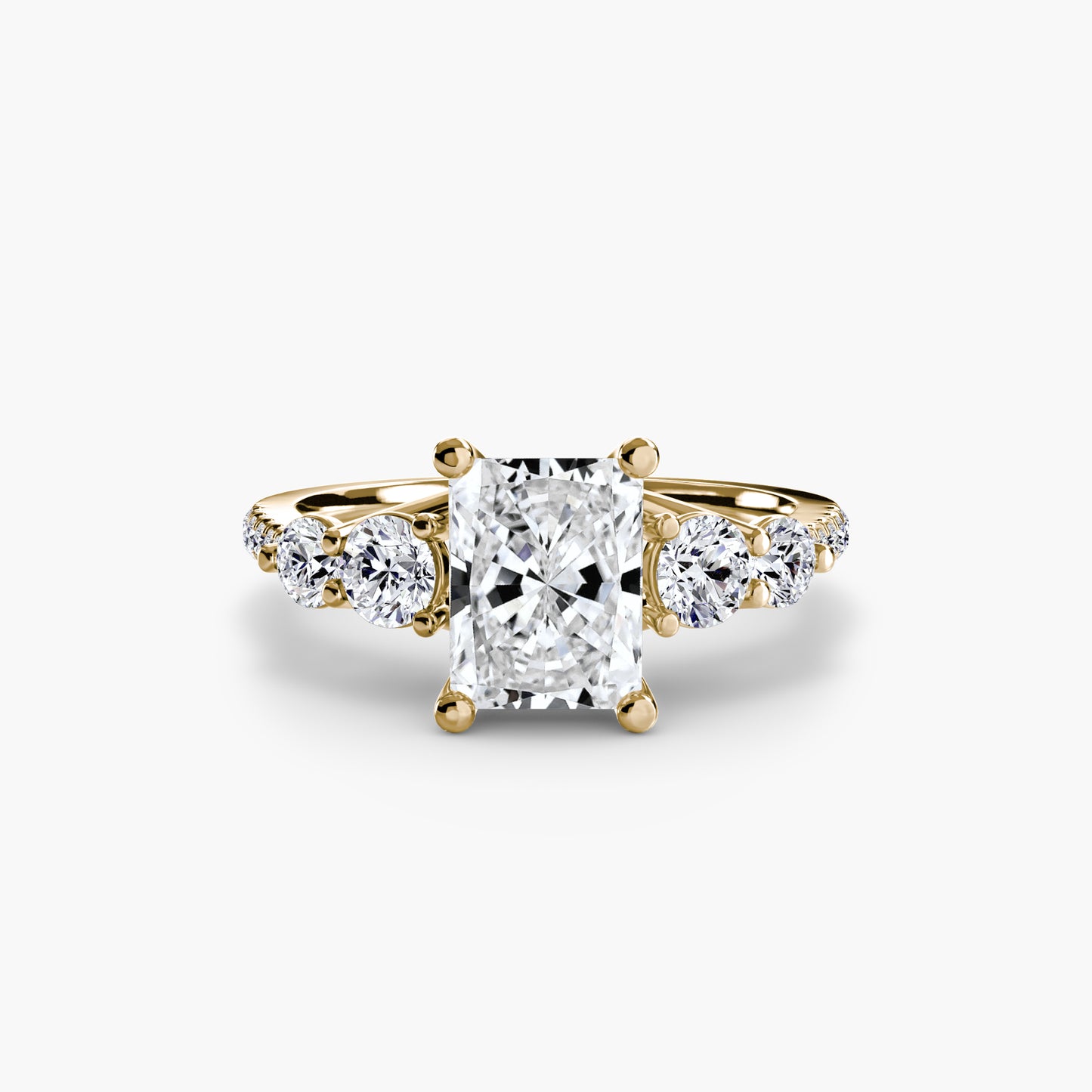Five-Stone Pavé Engagement Ring 0.50ct–3.00ct with 0.49ct Side Stones in an Elegant Classic Style | Imperial Time UK Ltd