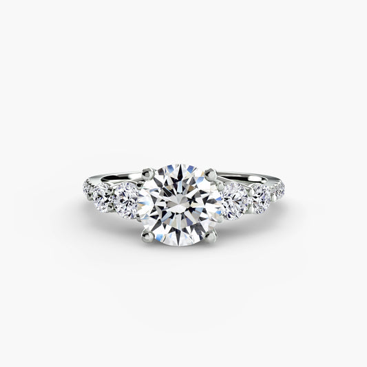 Five-Stone Pavé Engagement Ring 0.50ct–3.00ct with 0.49ct Side Stones in an Elegant Classic Style | Imperial Time UK Ltd