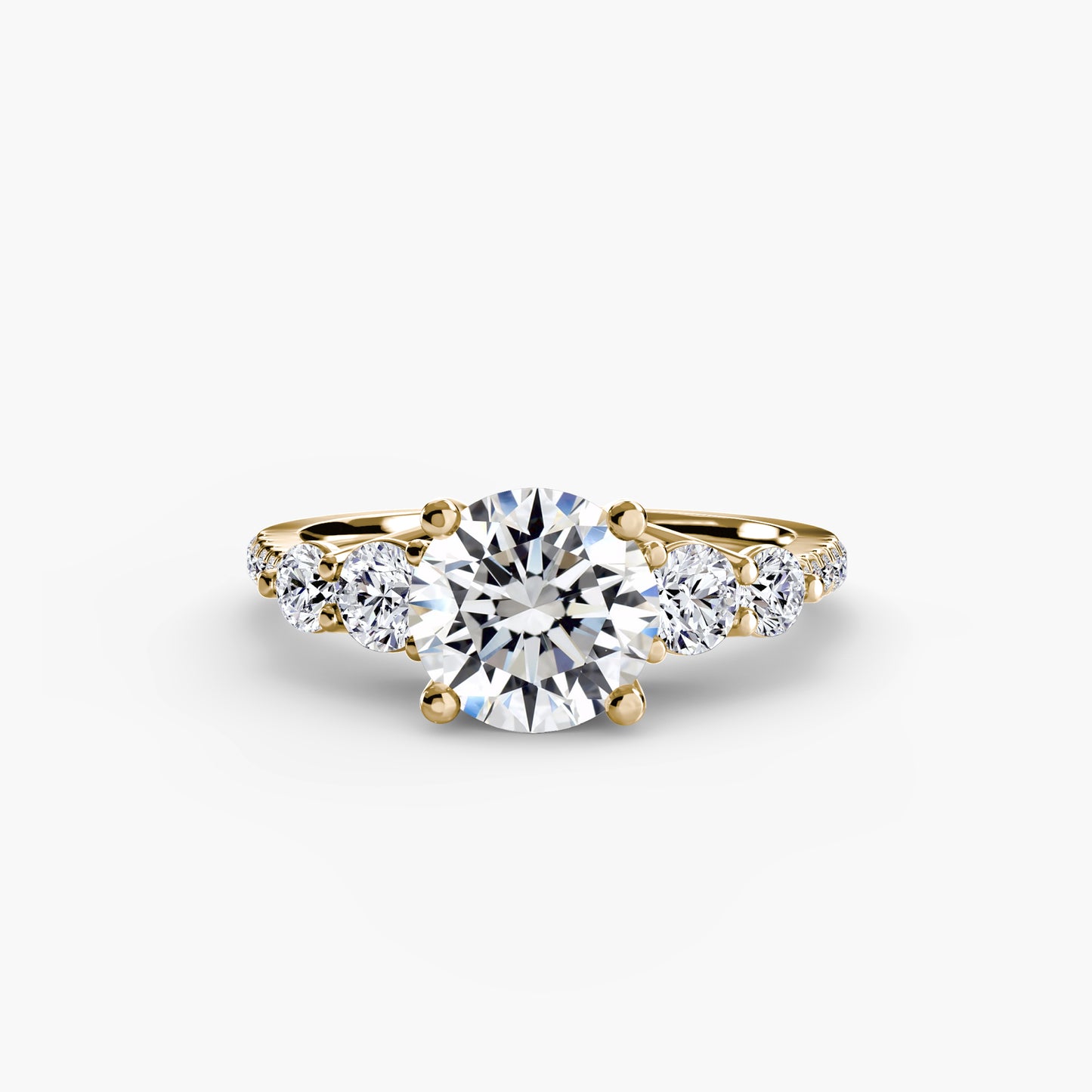 Five-Stone Pavé Engagement Ring 0.50ct–3.00ct with 0.49ct Side Stones in an Elegant Classic Style | Imperial Time UK Ltd