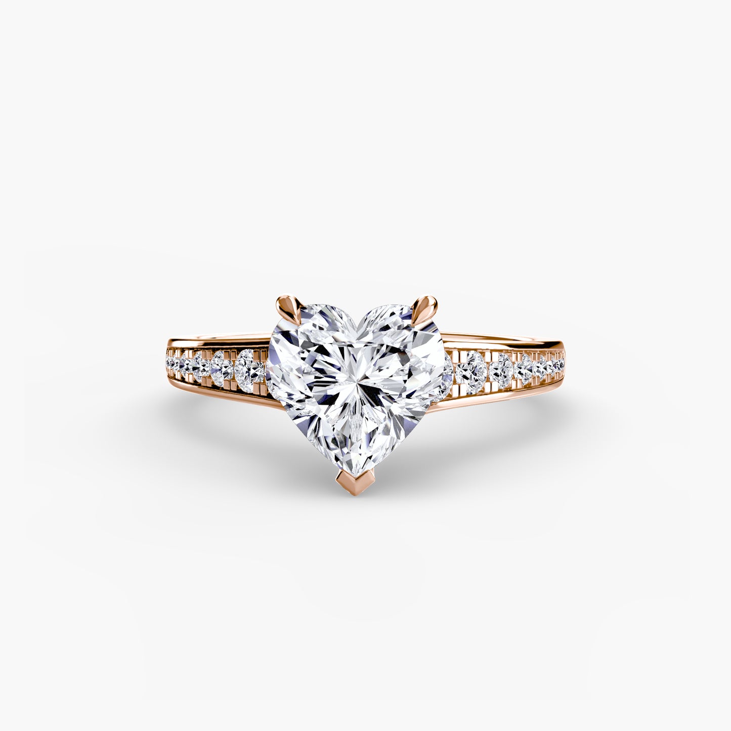 Solitaire Pavé Diamond-Band Engagement Ring 0.50ct–3.00ct with 0.23ct Side Stones for Women | Imperial Time UK Ltd