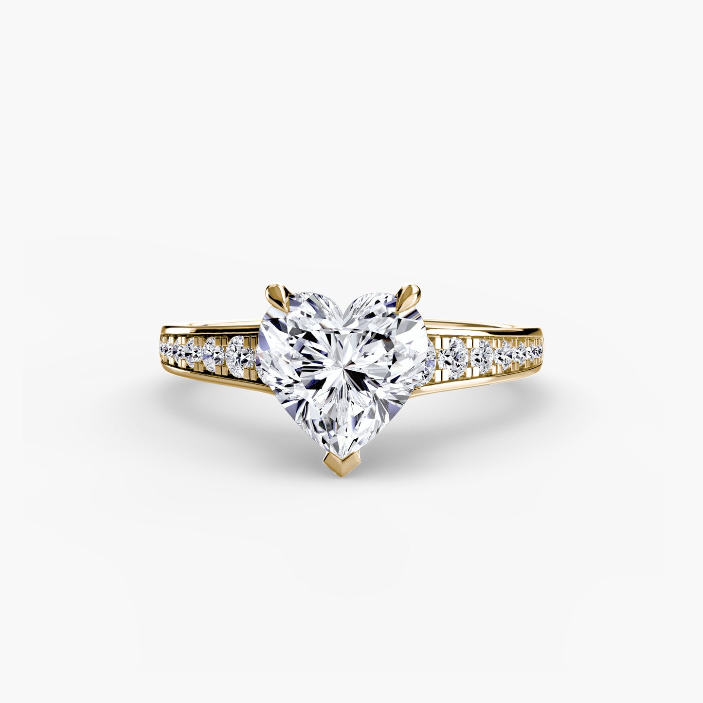 Solitaire Pavé Diamond-Band Engagement Ring 0.50ct–3.00ct with 0.23ct Side Stones for Women | Imperial Time UK Ltd