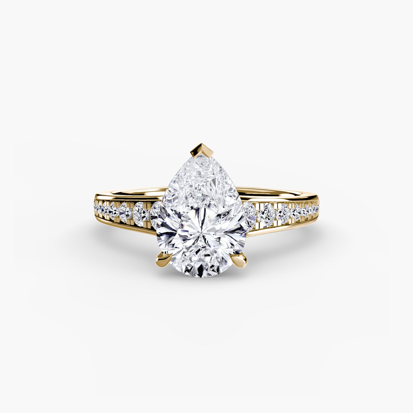 Solitaire Pavé Diamond-Band Engagement Ring 0.50ct–3.00ct with 0.23ct Side Stones for Women | Imperial Time UK Ltd