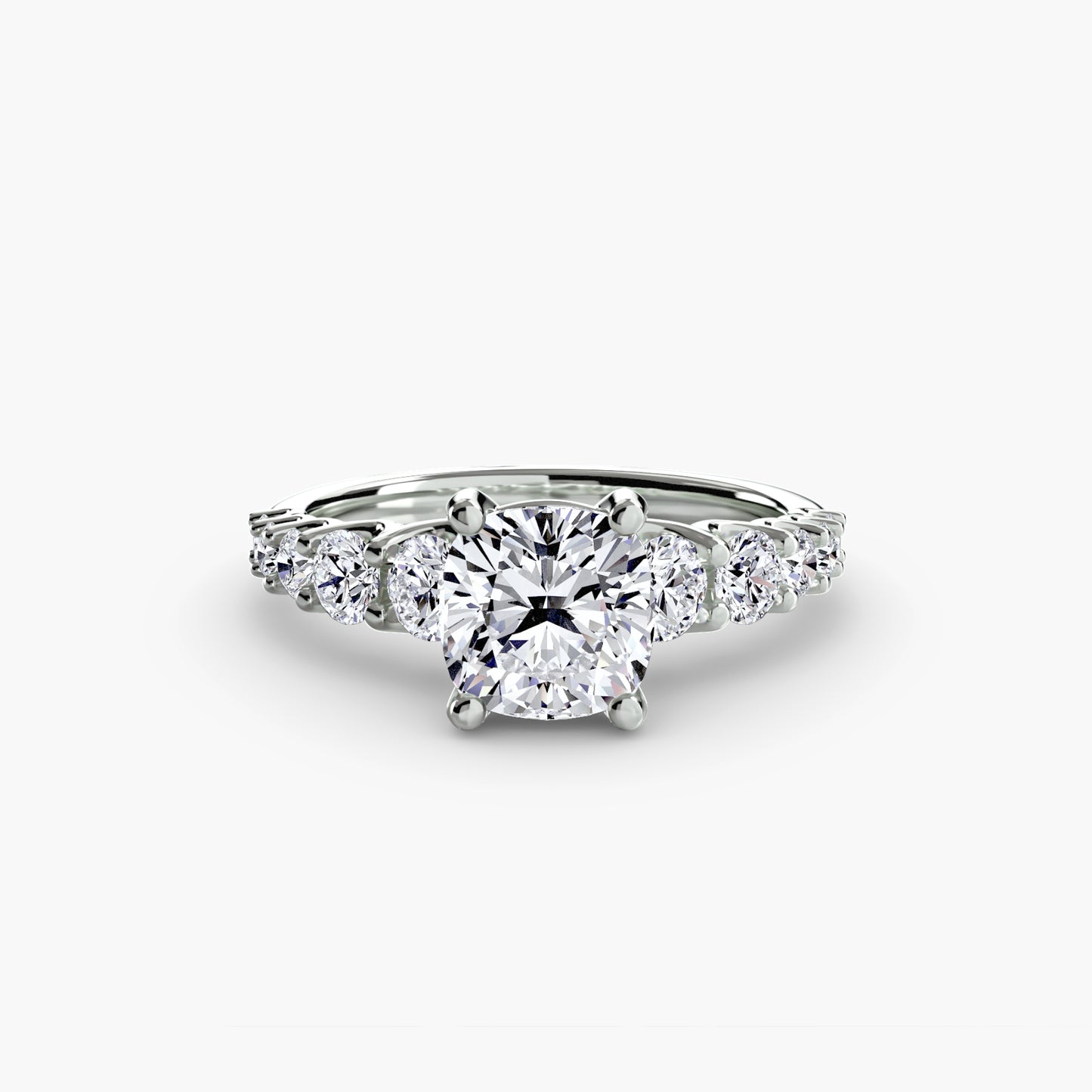 Graduated Accent Engagement Ring 0.50ct–3.00ct with 1.38ct Side Stones for Women in Wedding Style | Imperial Time UK Ltd
