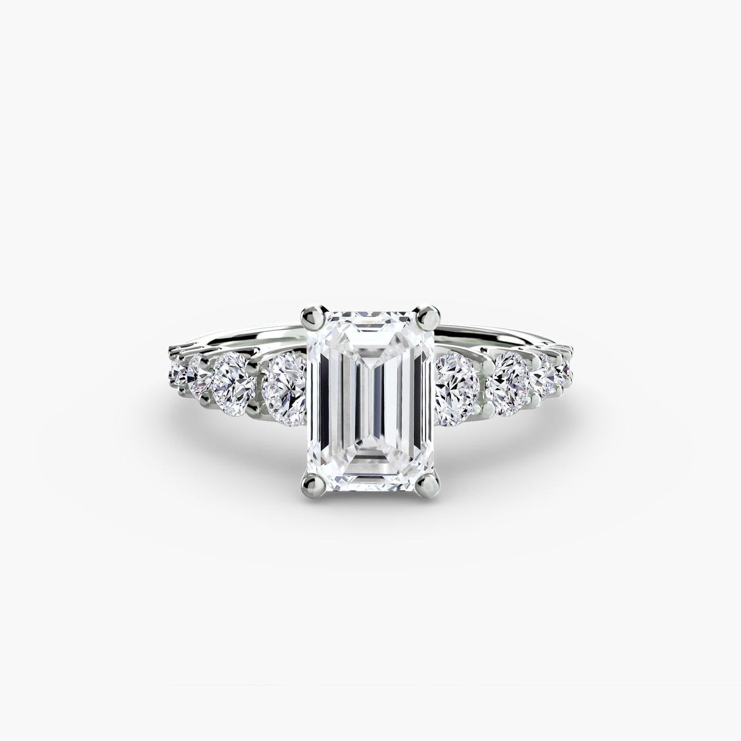 Graduated Accent Engagement Ring 0.50ct–3.00ct with 1.38ct Side Stones for Women in Wedding Style | Imperial Time UK Ltd