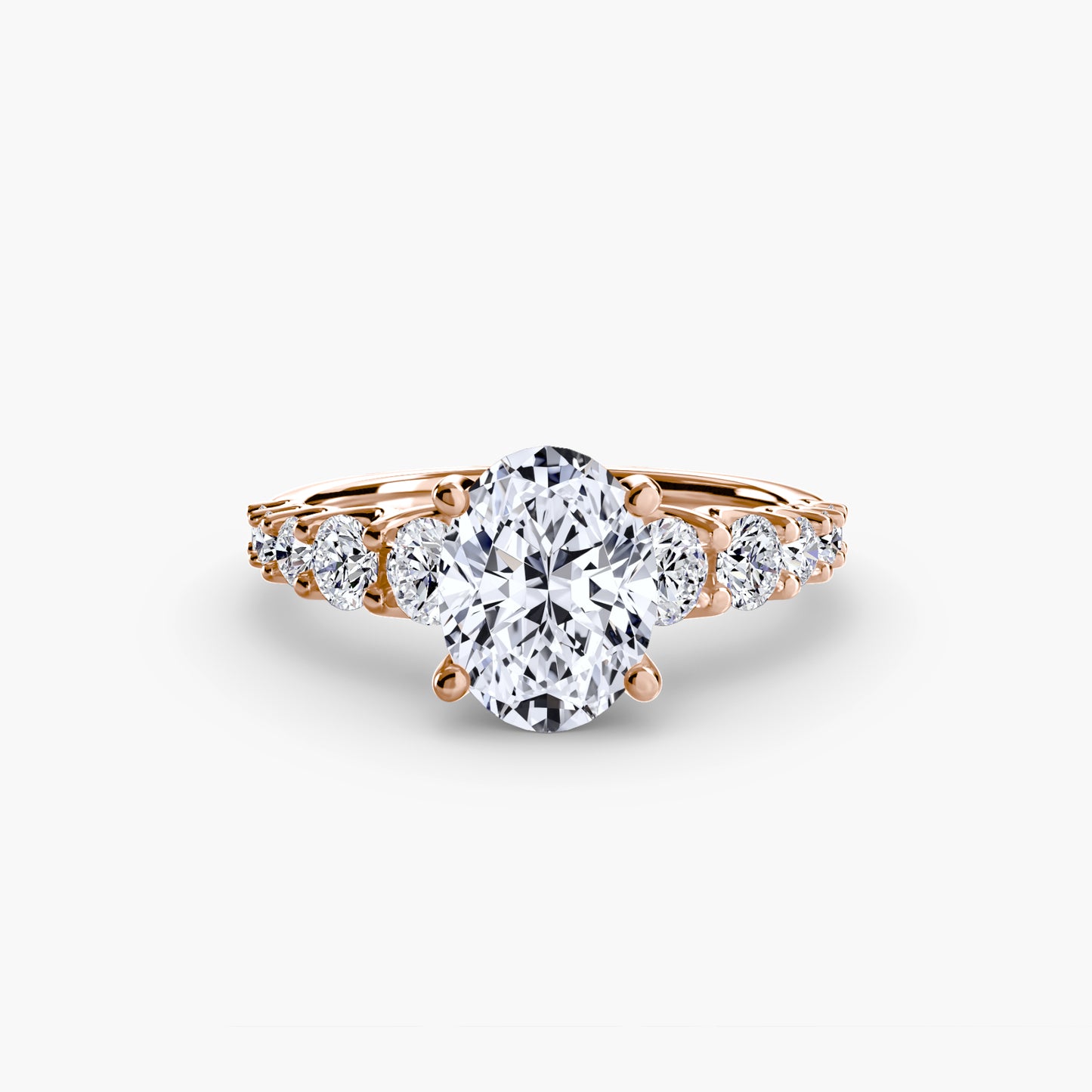 Graduated Accent Engagement Ring 0.50ct–3.00ct with 1.38ct Side Stones for Women in Wedding Style | Imperial Time UK Ltd
