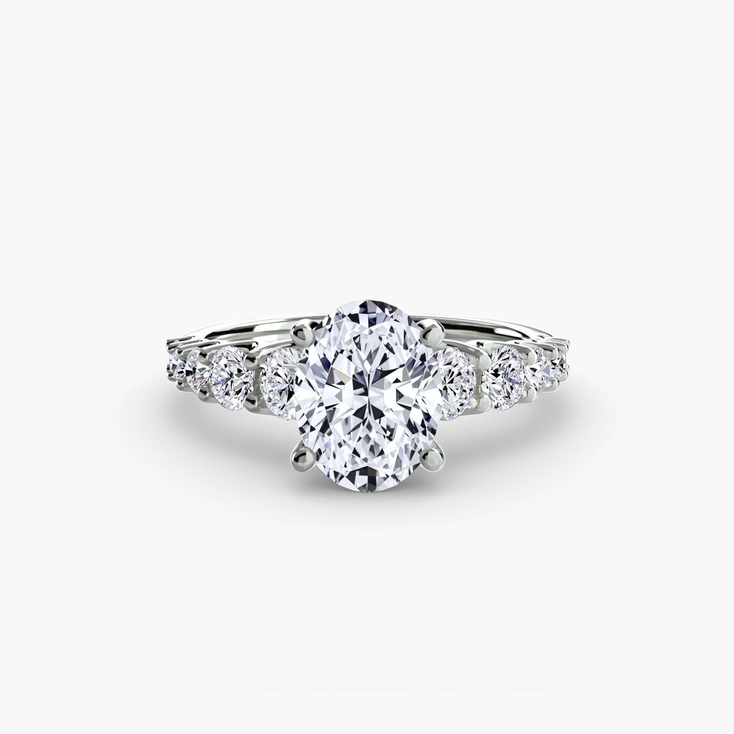 Graduated Accent Engagement Ring 0.50ct–3.00ct with 1.38ct Side Stones for Women in Wedding Style | Imperial Time UK Ltd