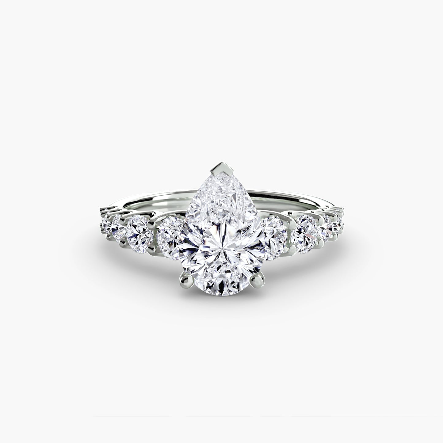 Graduated Accent Engagement Ring 0.50ct–3.00ct with 1.38ct Side Stones for Women in Wedding Style | Imperial Time UK Ltd