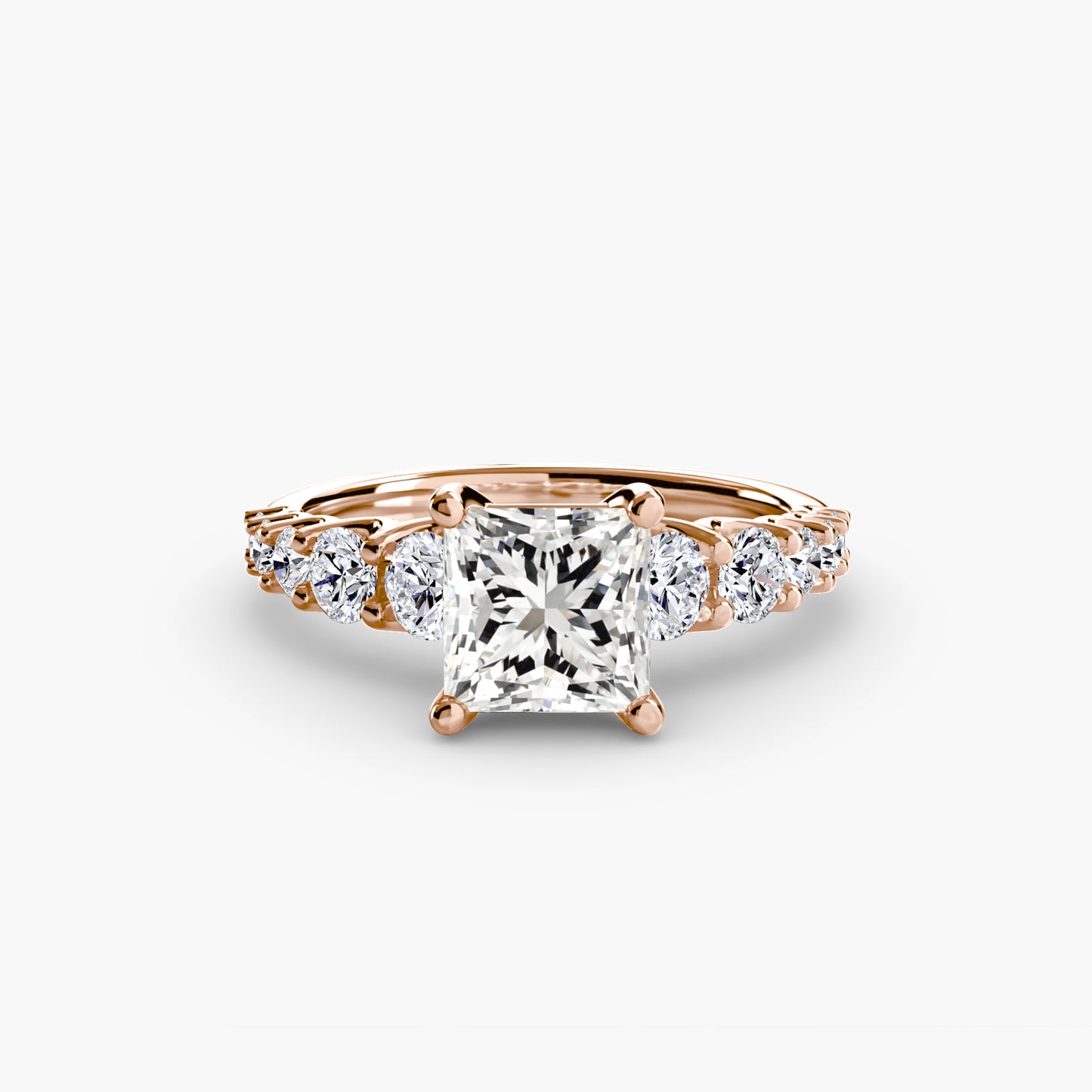 Graduated Accent Engagement Ring 0.50ct–3.00ct with 1.38ct Side Stones for Women in Wedding Style | Imperial Time UK Ltd