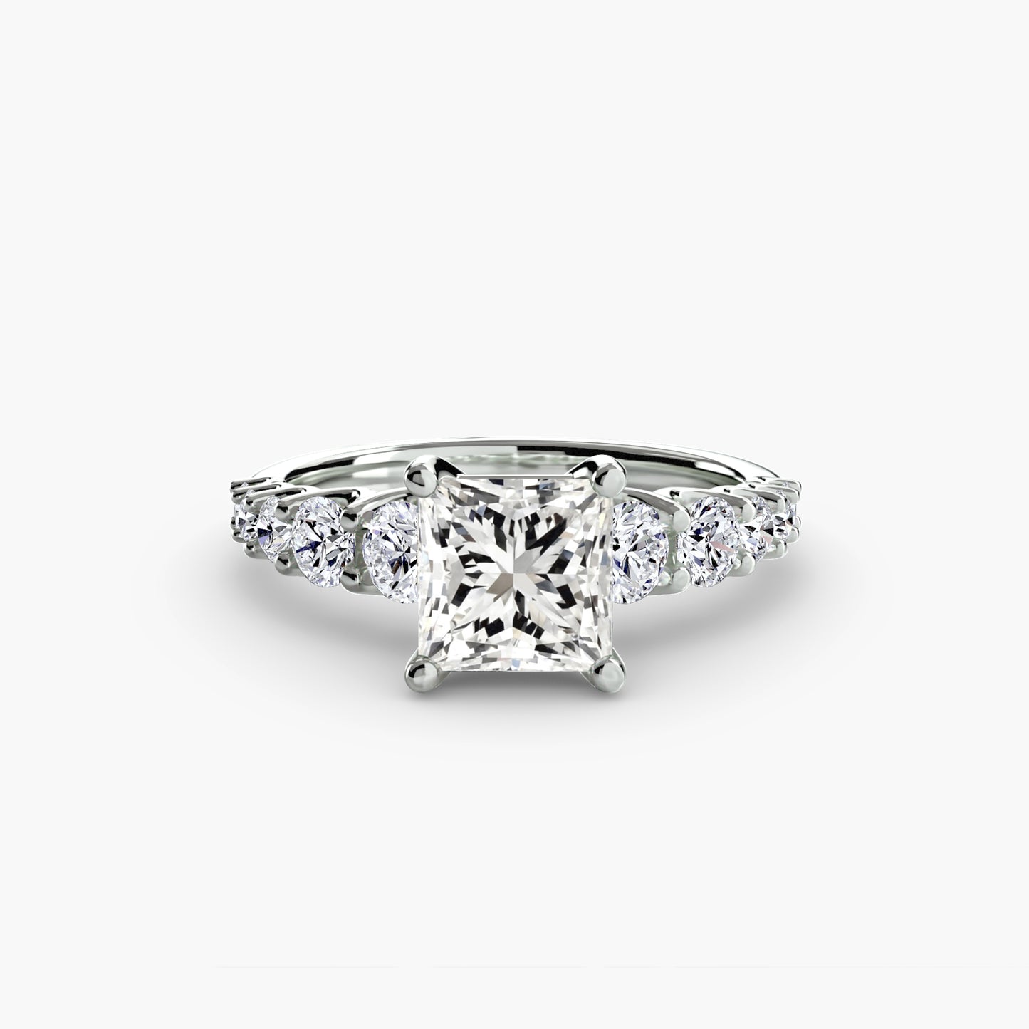 Graduated Accent Engagement Ring 0.50ct–3.00ct with 1.38ct Side Stones for Women in Wedding Style | Imperial Time UK Ltd