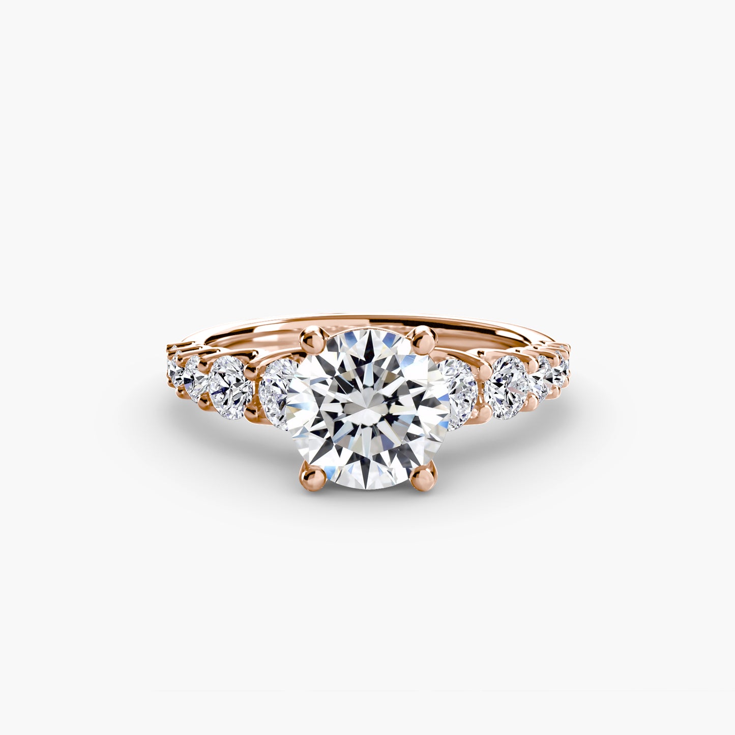 Graduated Accent Engagement Ring 0.50ct–3.00ct with 1.38ct Side Stones for Women in Wedding Style | Imperial Time UK Ltd