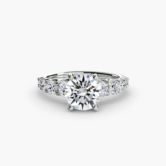 Graduated Accent Engagement Ring 0.50ct–3.00ct with 1.38ct Side Stones for Women in Wedding Style | Imperial Time UK Ltd