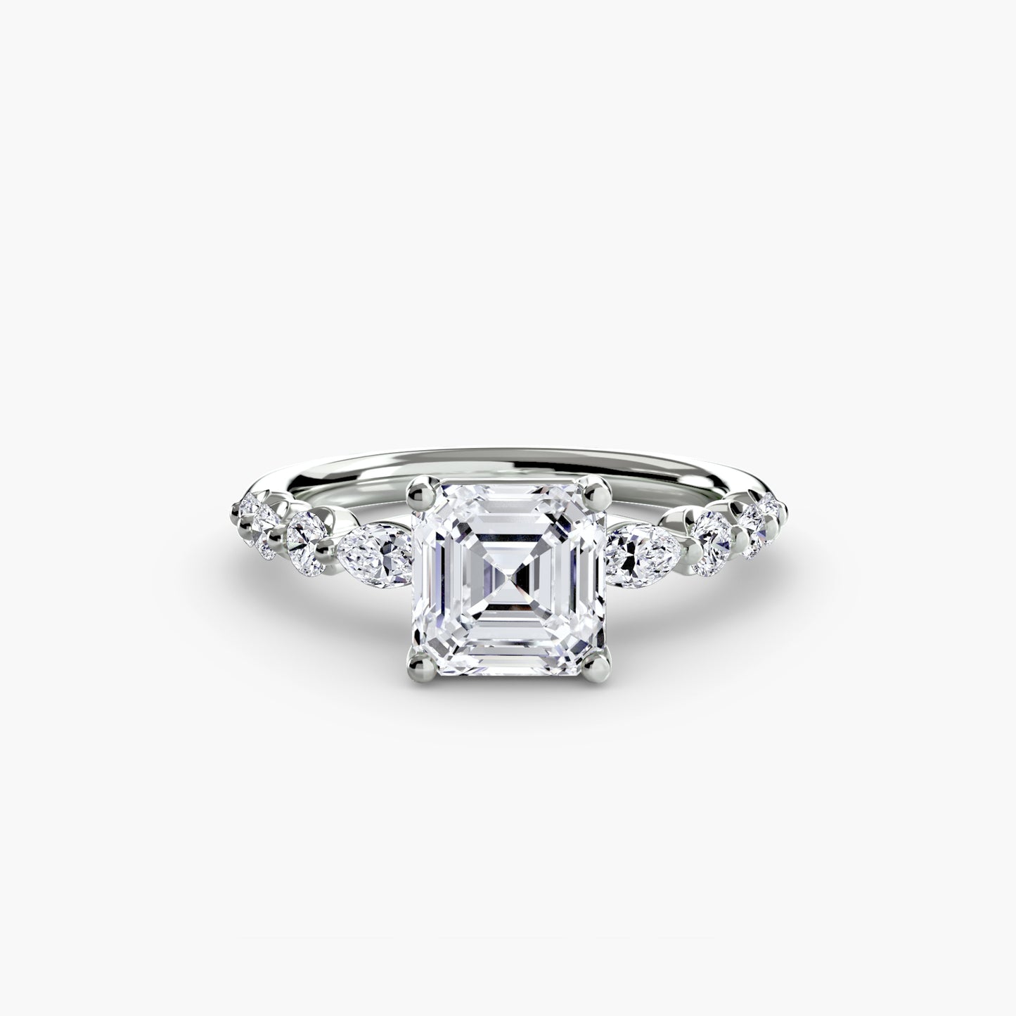 Tiered Accent Diamond-Band Engagement Ring 0.50ct–3.00ct with 0.29ct Side Stones for Women | Imperial Time UK Ltd