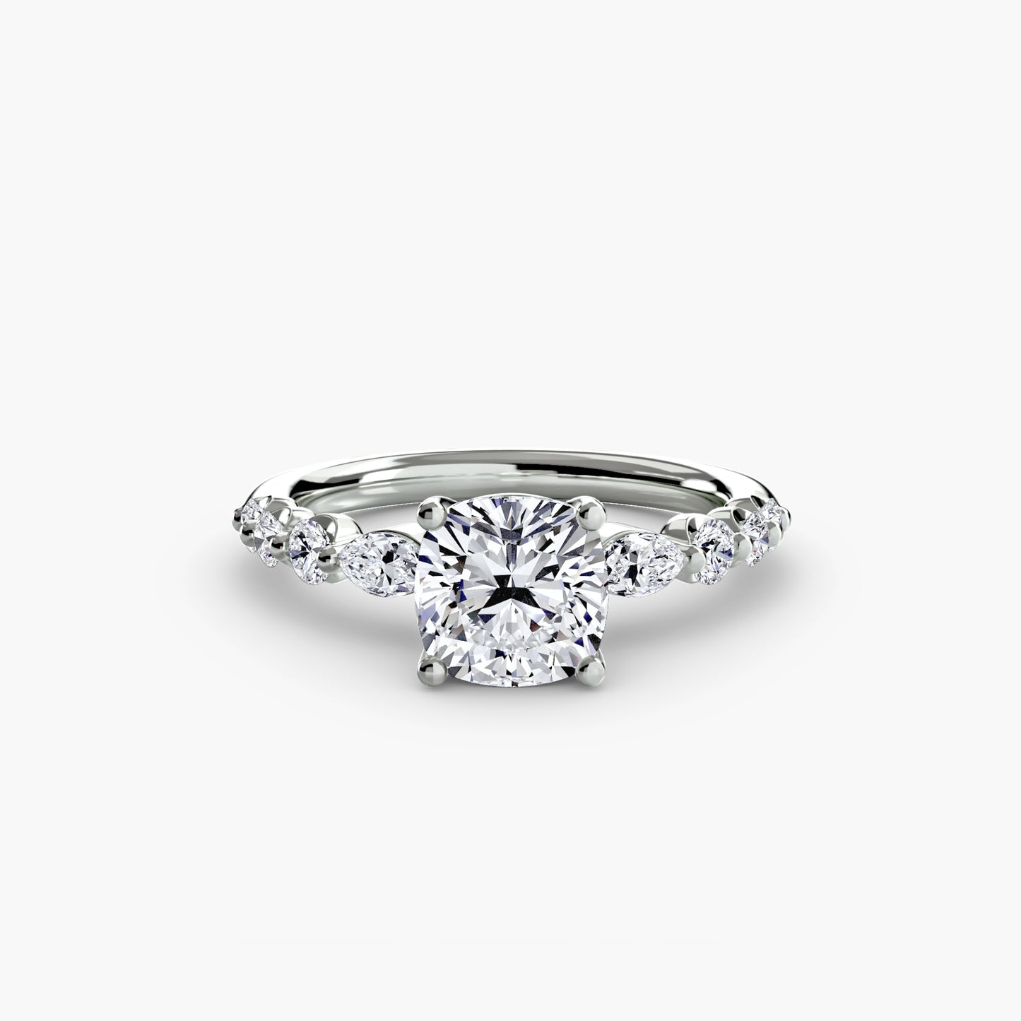 Tiered Accent Diamond-Band Engagement Ring 0.50ct–3.00ct with 0.29ct Side Stones for Women | Imperial Time UK Ltd