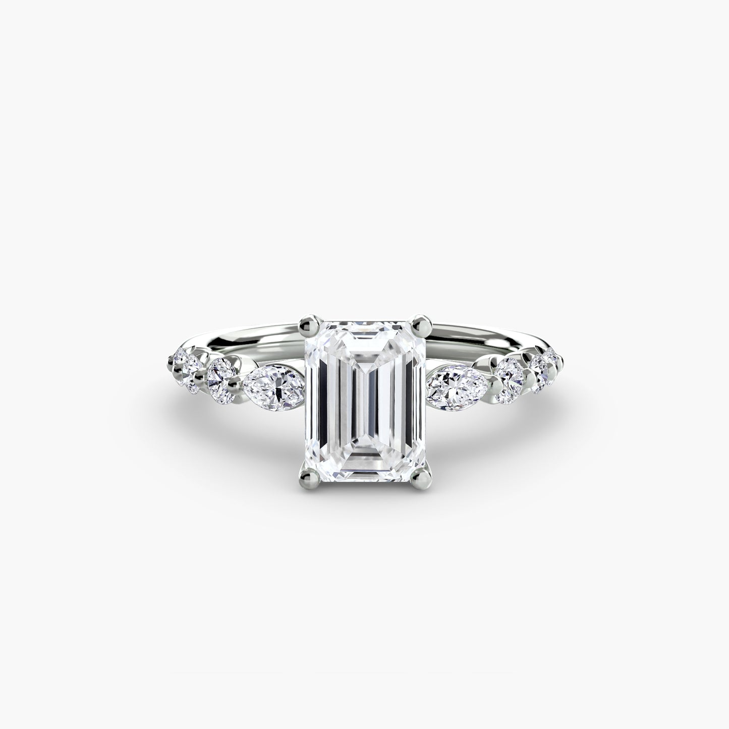 Tiered Accent Diamond-Band Engagement Ring 0.50ct–3.00ct with 0.29ct Side Stones for Women | Imperial Time UK Ltd
