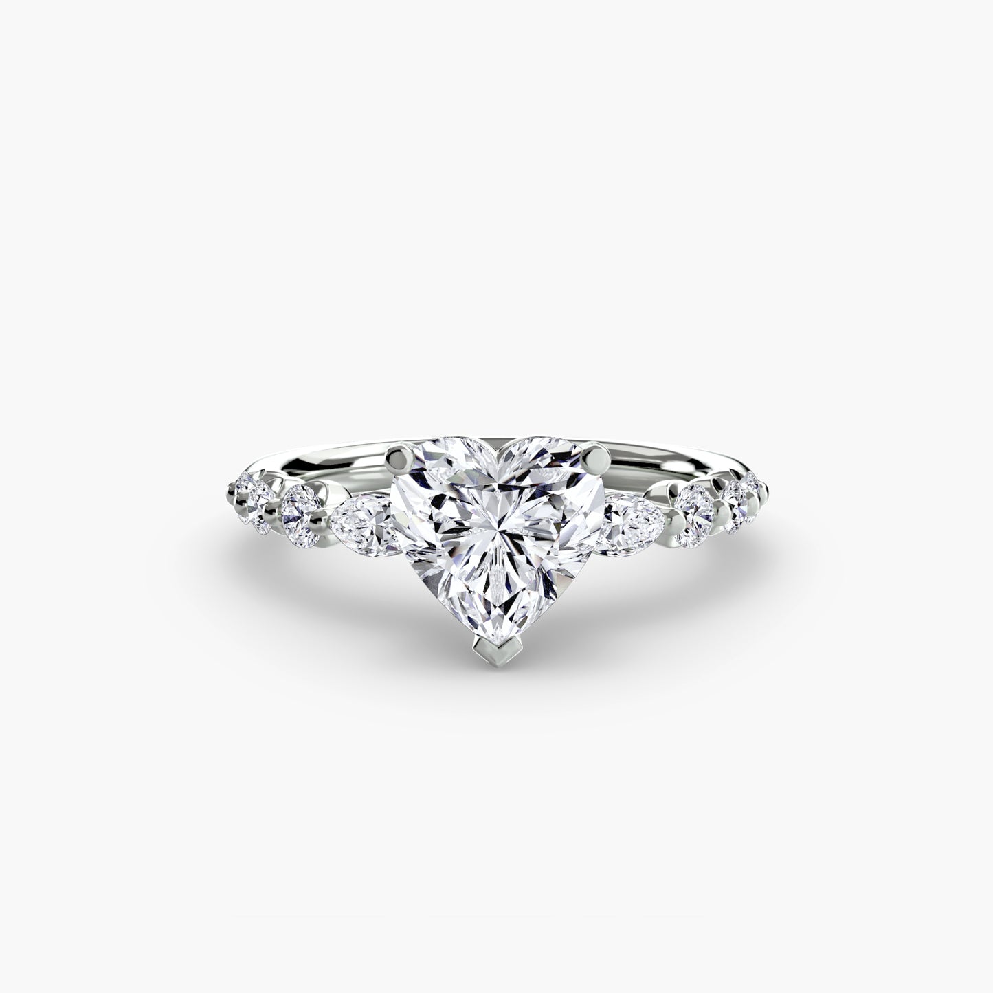 Tiered Accent Diamond-Band Engagement Ring 0.50ct–3.00ct with 0.29ct Side Stones for Women | Imperial Time UK Ltd