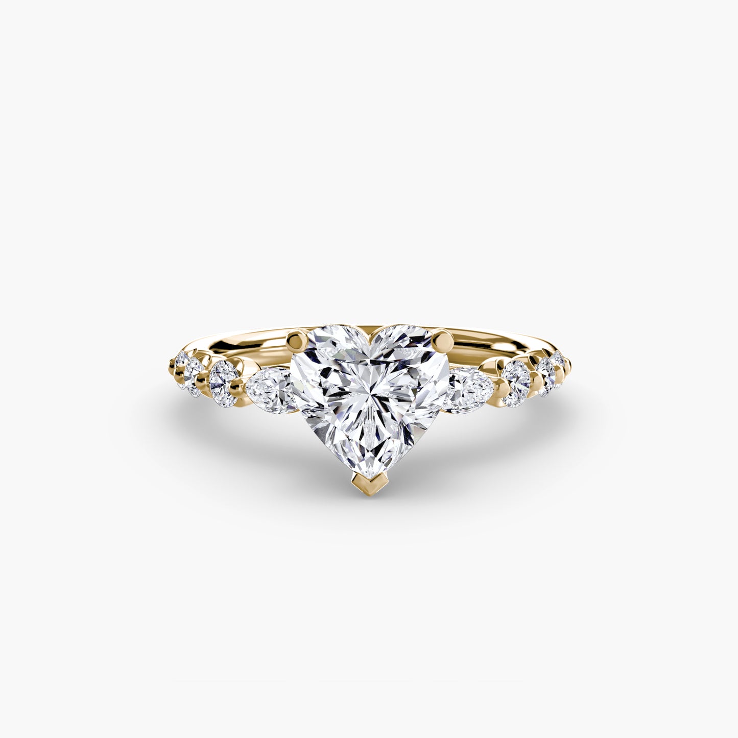 Tiered Accent Diamond-Band Engagement Ring 0.50ct–3.00ct with 0.29ct Side Stones for Women | Imperial Time UK Ltd