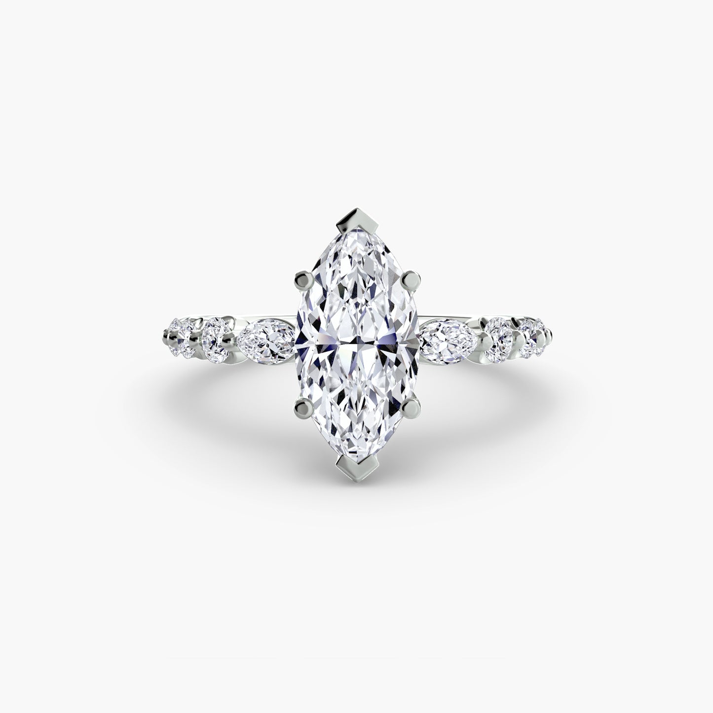 Tiered Accent Diamond-Band Engagement Ring 0.50ct–3.00ct with 0.29ct Side Stones for Women | Imperial Time UK Ltd