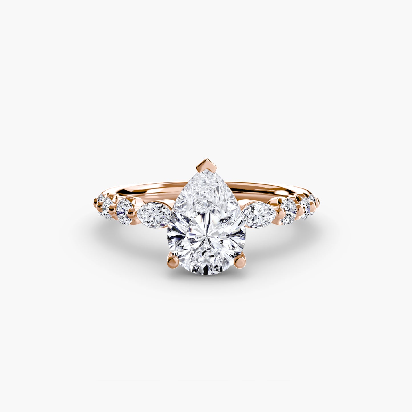 Tiered Accent Diamond-Band Engagement Ring 0.50ct–3.00ct with 0.29ct Side Stones for Women | Imperial Time UK Ltd